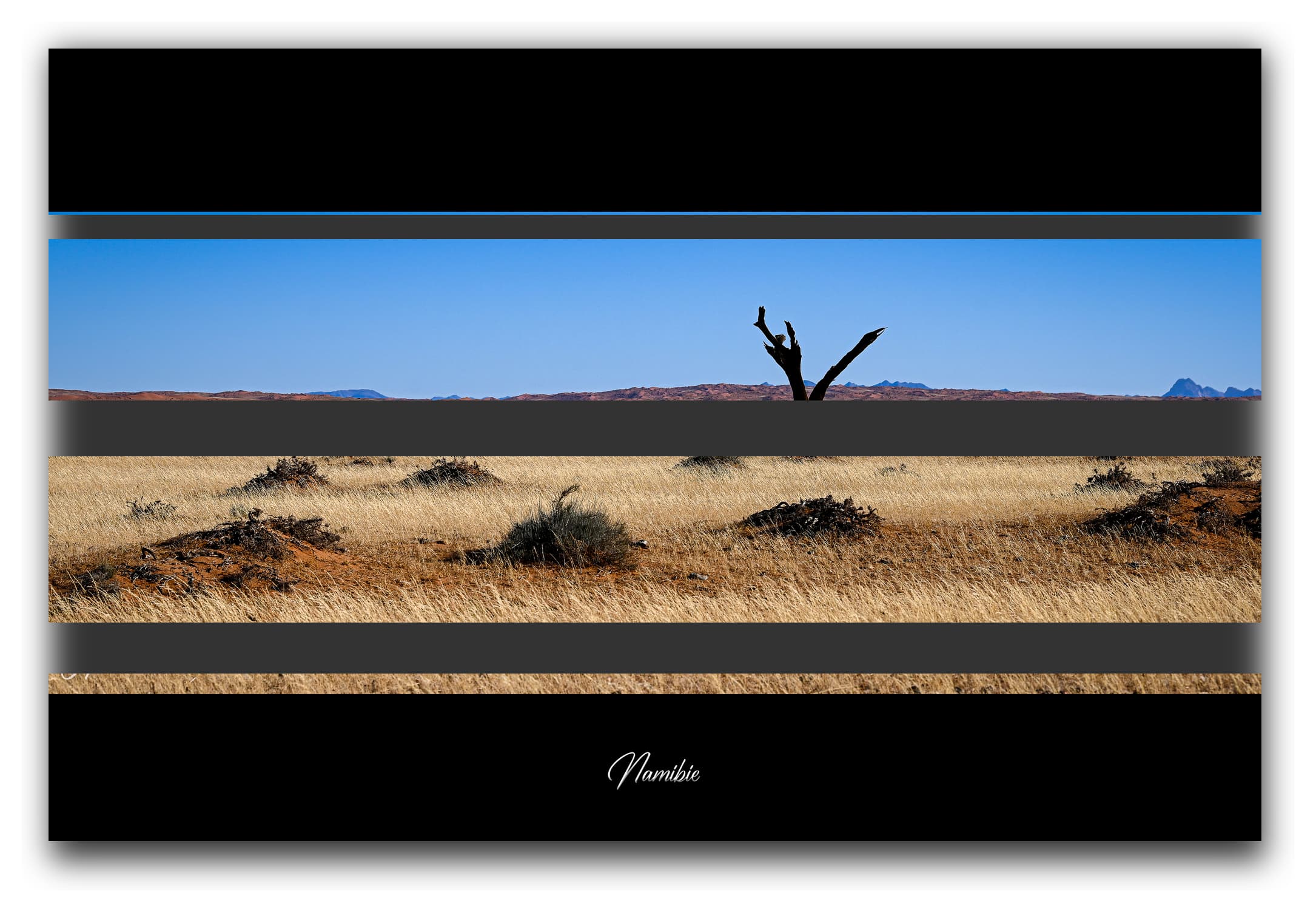 Poster Namibie (Afrique Australe). Affiches Formats 30x40 cm, 40x60 cm ou 50x70 cm. Impression sur Papier Photo. Décoration murale. Paysage. Désert.