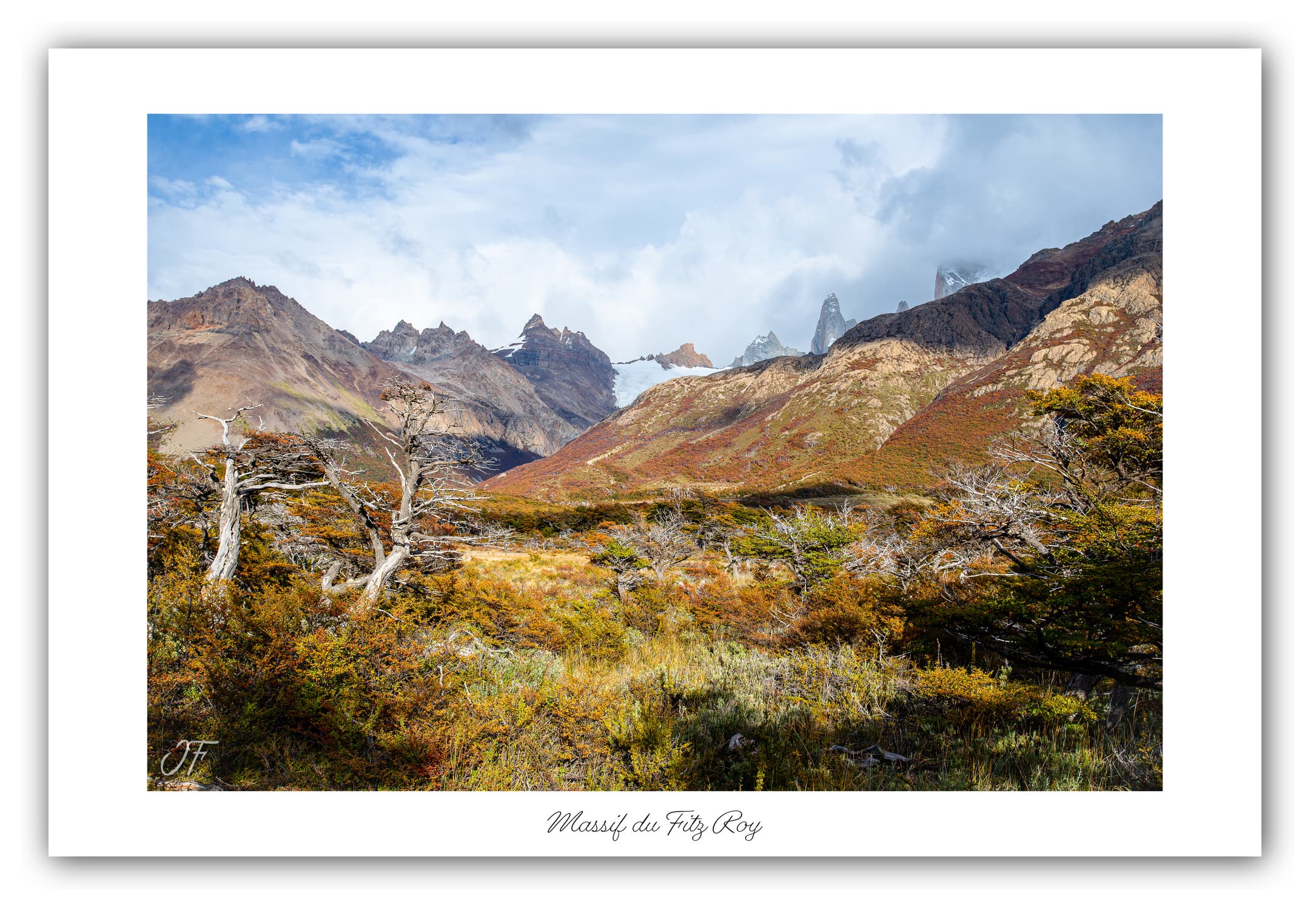 Poster Massif du Fitz Roy - Patagonie (Argentine). Affiches Formats 30x40 cm, 40x60 cm ou 50x70 cm. Impression sur Papier Photo. Décoration murale. Nature. Paysage. Panorama. Montagne.