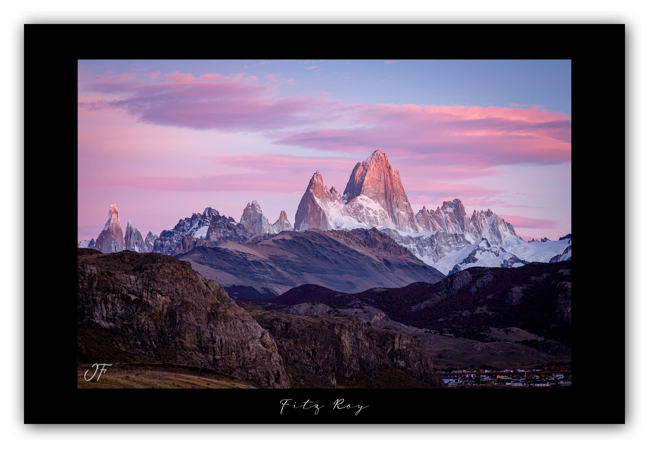 Poster Fitz Roy - Patagonie (Argentine). Affiches Formats 30x40 cm, 40x60 cm ou 50x70 cm. Impression sur Papier Photo. Décoration murale. Nature. Paysage. Panorama. Montagne.