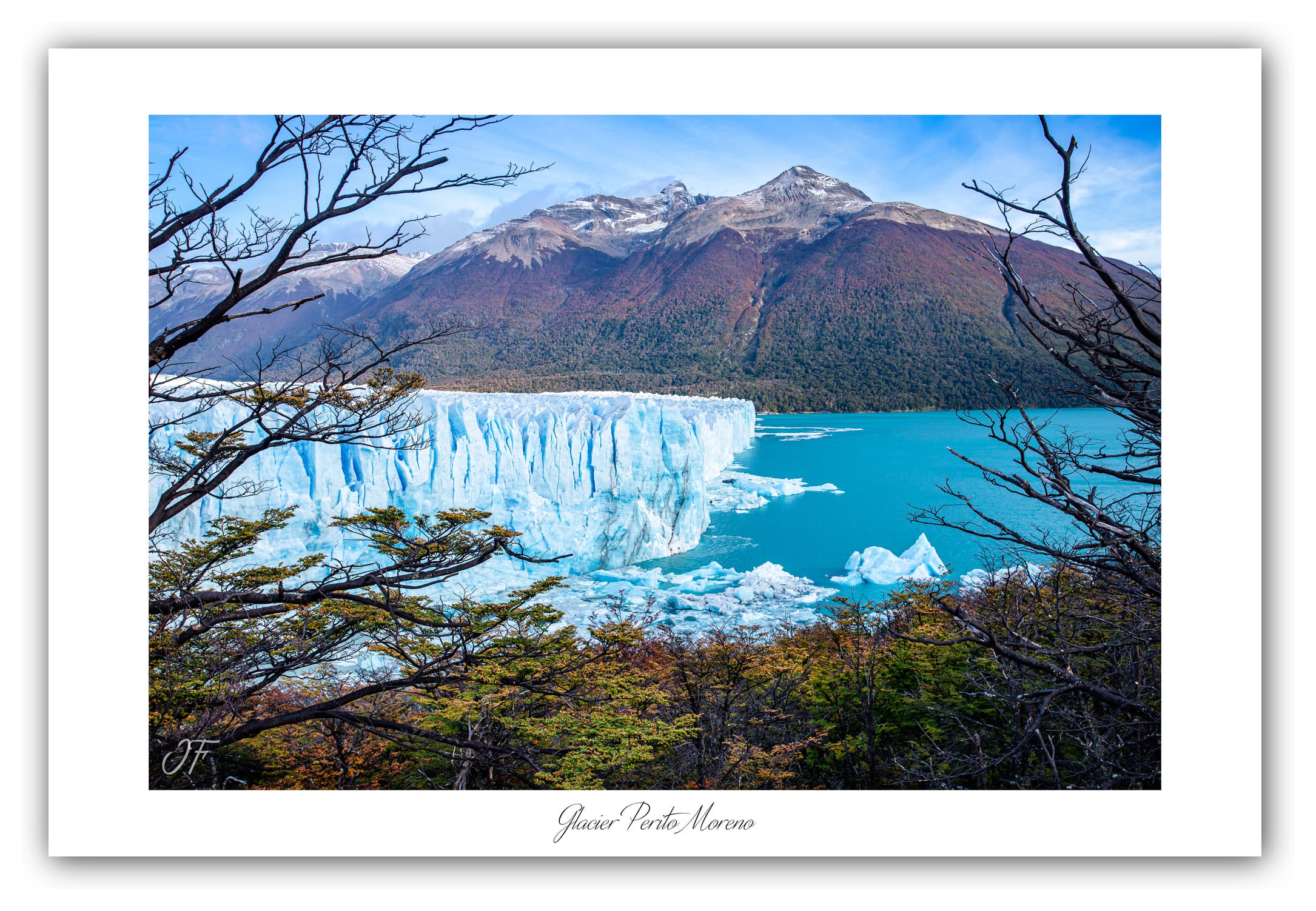 Poster Perito Moreno - Patagonie (Argentine). Affiches Formats 30x40 cm, 40x60 cm ou 50x70 cm. Impression sur Papier Photo. Décoration murale. Nature. Paysage. Panorama. Montagne.