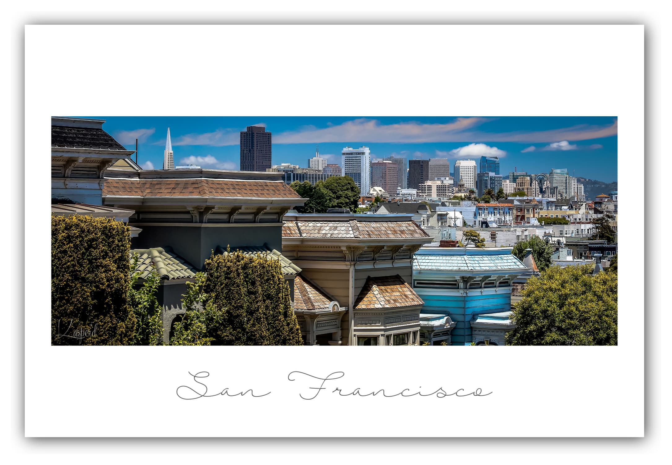 Poster San Francisco - Californie (États-Unis). Affiches Formats 30x40 cm, 40x60 cm ou 50x70 cm. Impression sur Papier Photo. Décoration murale. Architecture. Architecture Victorienne.