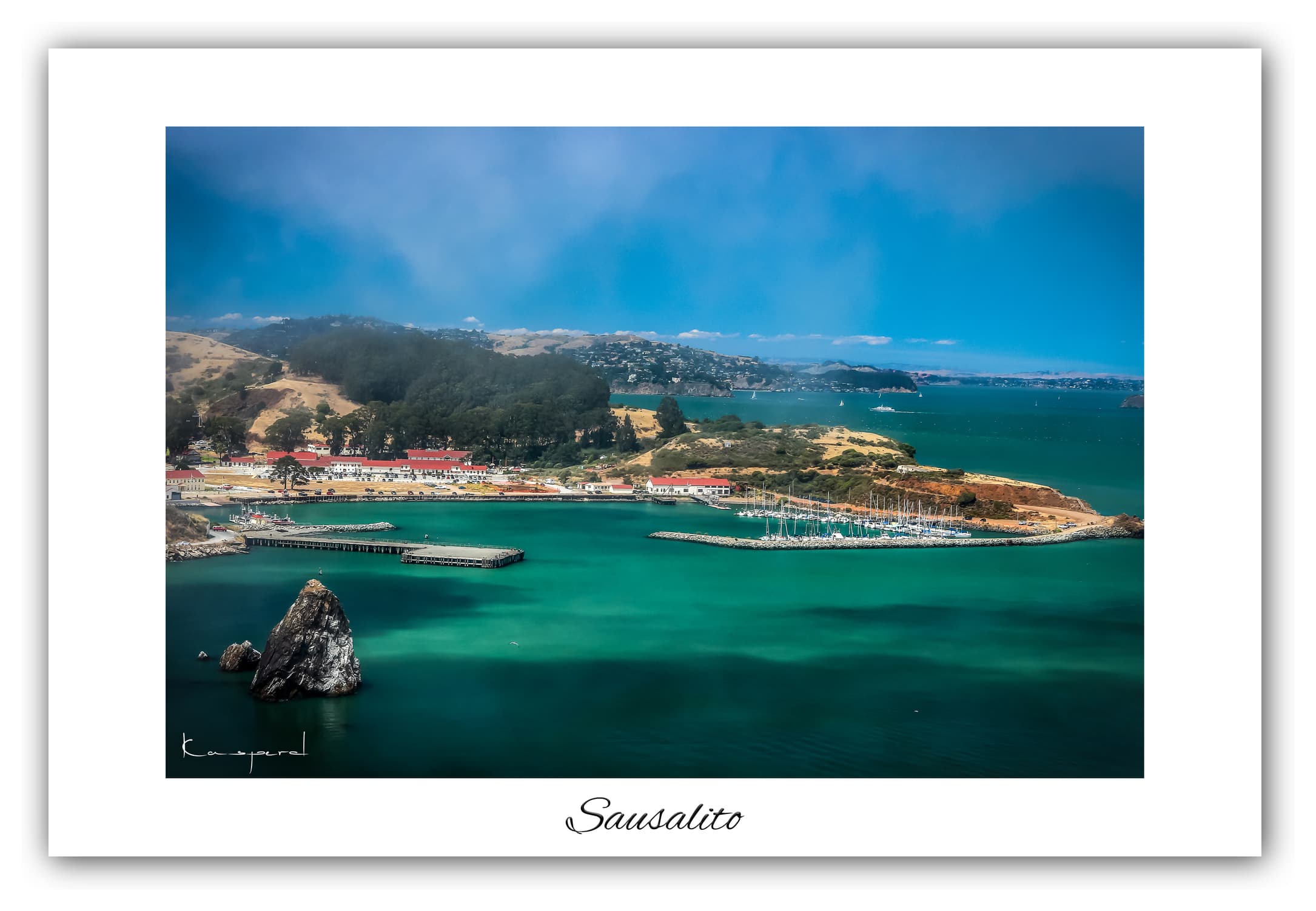Poster Sausalito - Californie (États-Unis). Affiches Formats 30x40 cm, 40x60 cm ou 50x70 cm. Impression sur Papier Photo. Décoration murale. Paysage. San Francisco.