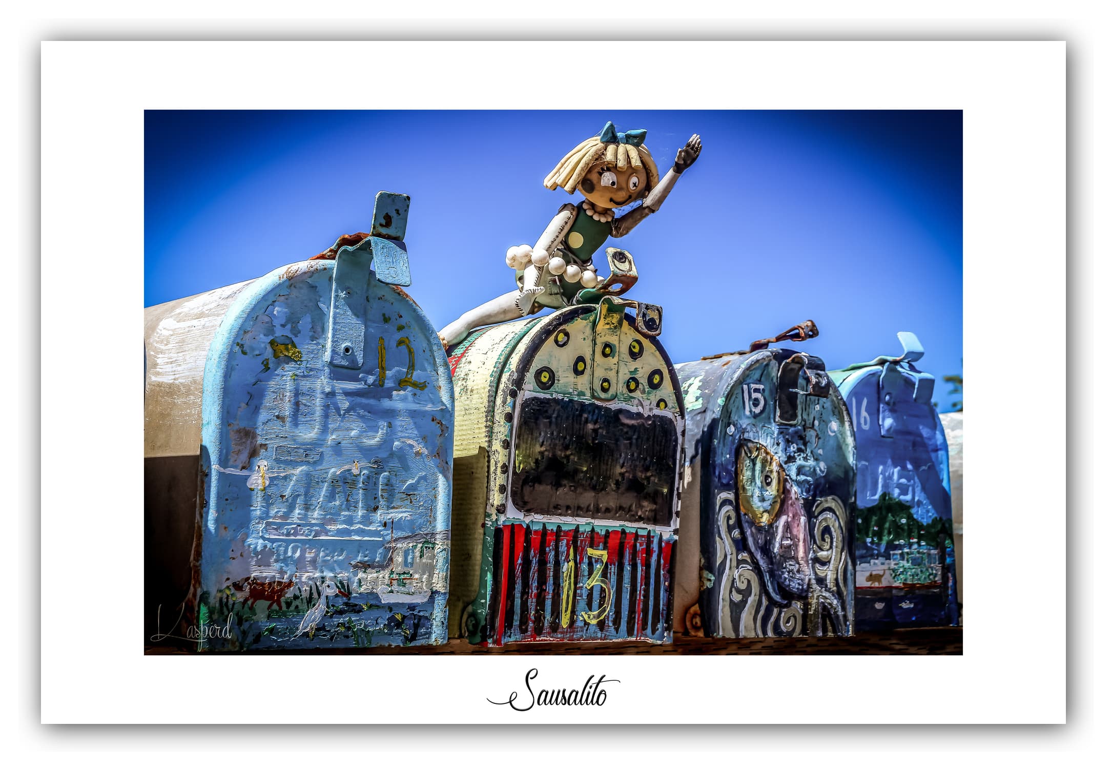 Poster Sausalito - Californie (États-Unis). Affiches Formats 30x40 cm, 40x60 cm ou 50x70 cm. Impression sur Papier Photo. Décoration murale. San Francisco.