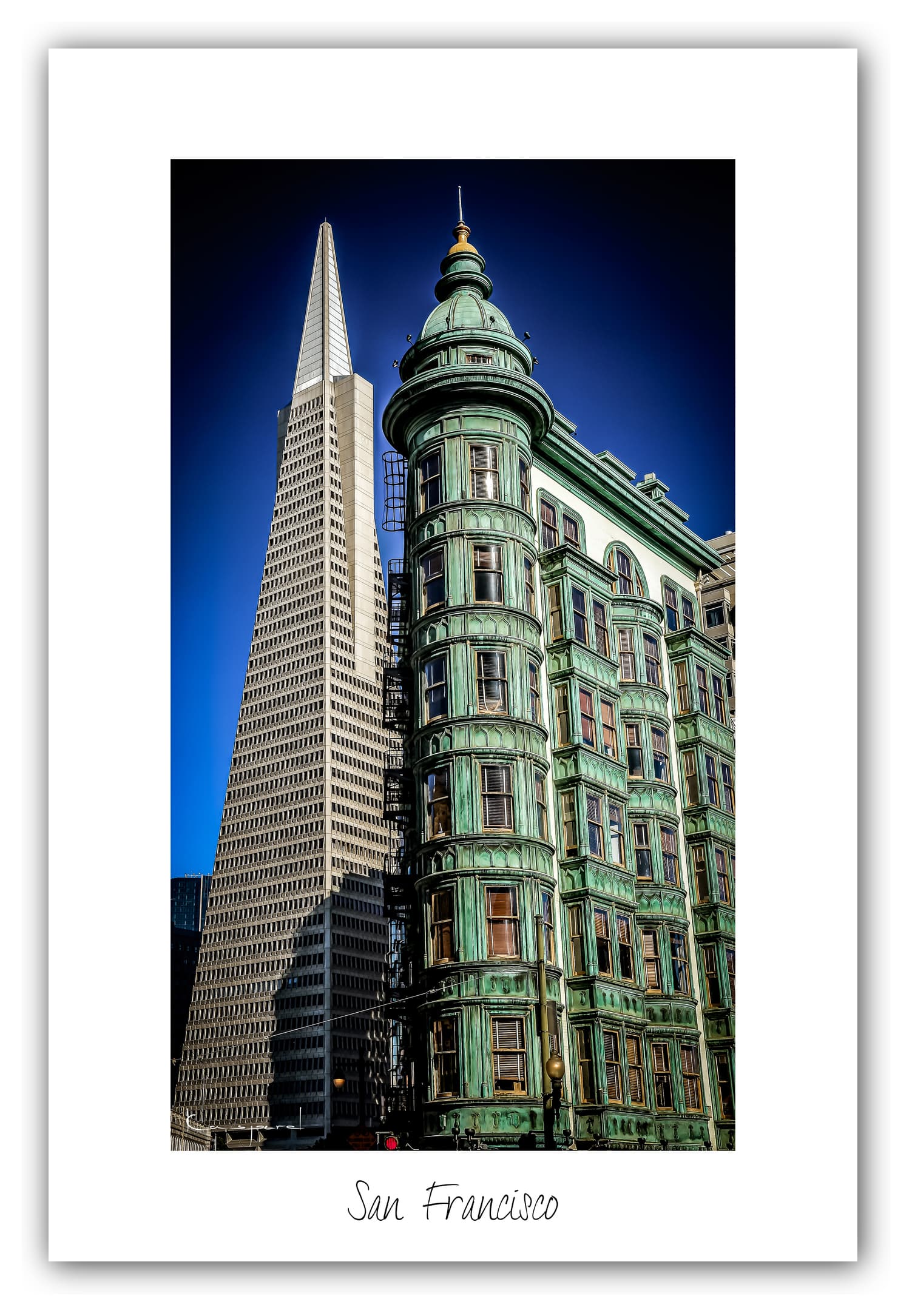 Poster San Francisco - Californie (États-Unis). Affiches Formats 30x40 cm, 40x60 cm ou 50x70 cm. Impression sur Papier Photo. Décoration murale. Architecture.