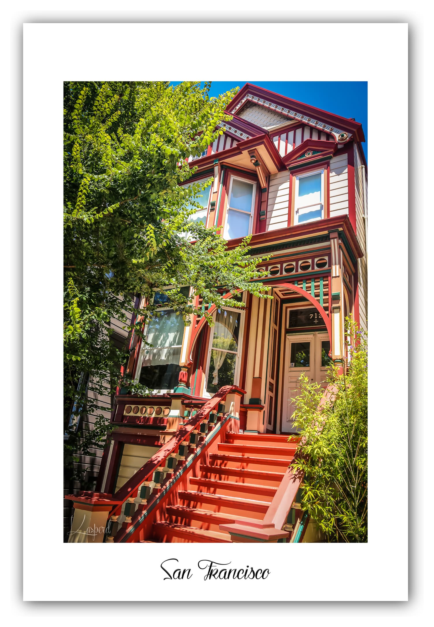 Poster San Francisco - Californie (États-Unis). Affiches Formats 30x40 cm, 40x60 cm ou 50x70 cm. Impression sur Papier Photo. Décoration murale. Architecture. Architecture Victorienne.