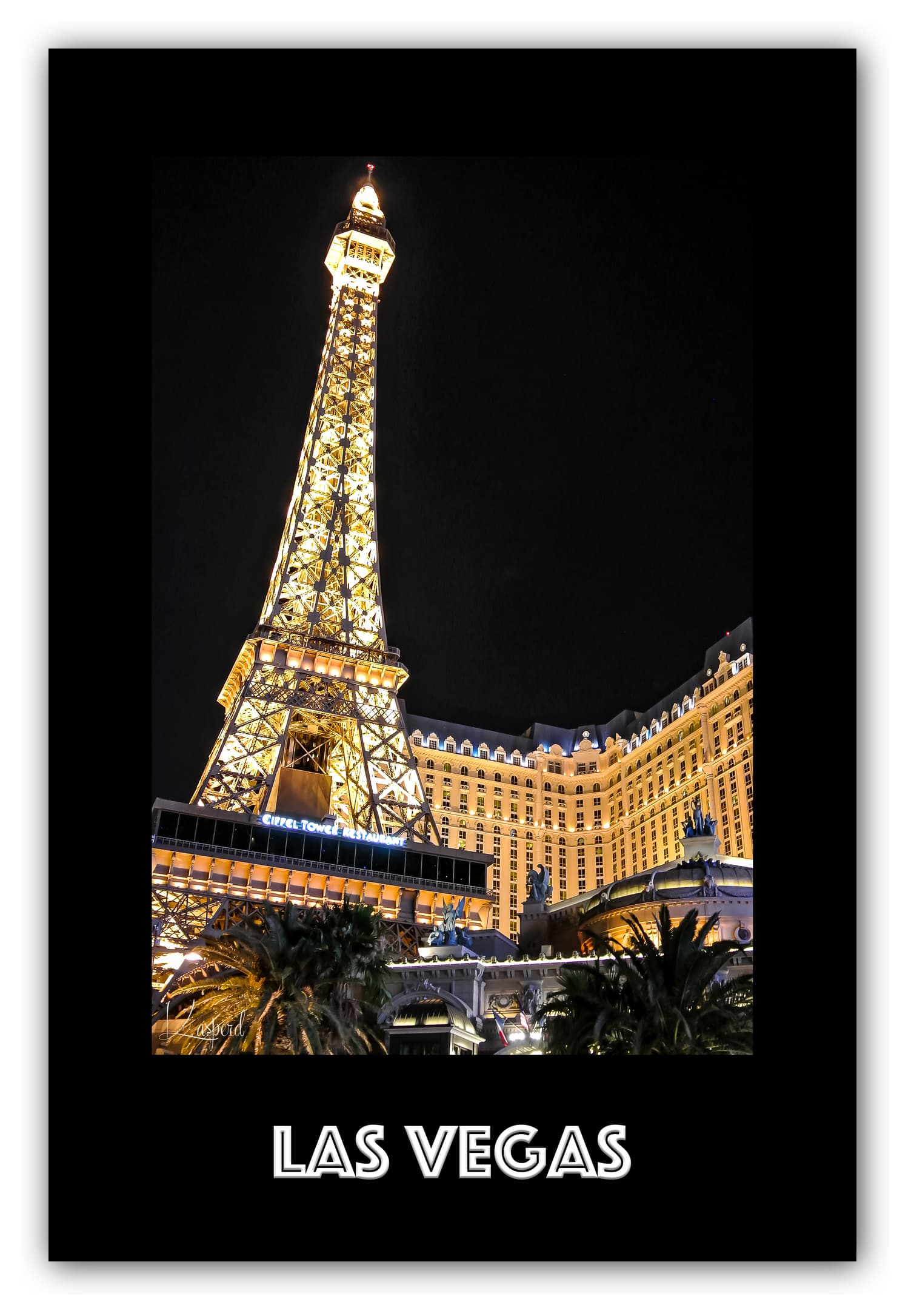 Poster Las Vegas - Nevada (États-Unis). Affiches Formats 30x40 cm, 40x60 cm ou 50x70 cm. Impression sur Papier Photo. Décoration murale. Architecture. Tour Eiffel.