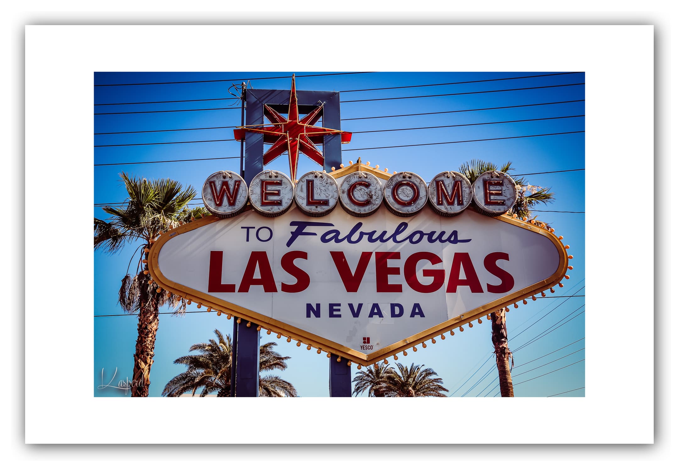 Poster Las Vegas - Nevada (États-Unis). Affiches Formats 30x40 cm, 40x60 cm ou 50x70 cm. Impression sur Papier Photo. Décoration murale. Panneau.