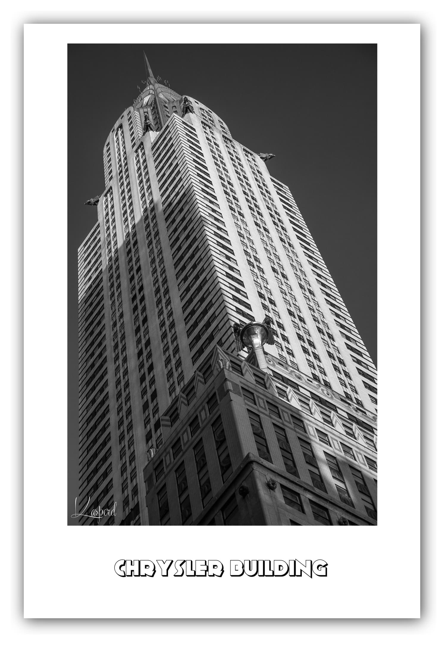 Générique Poster Building - New York (Etats-Unis), Affiches Formats 30x40 cm, 40x60 cm ou 50x70 cm. Impression sur Papier Photo. Décoration Murale. Architecture. Noir et Blanc. Ville.