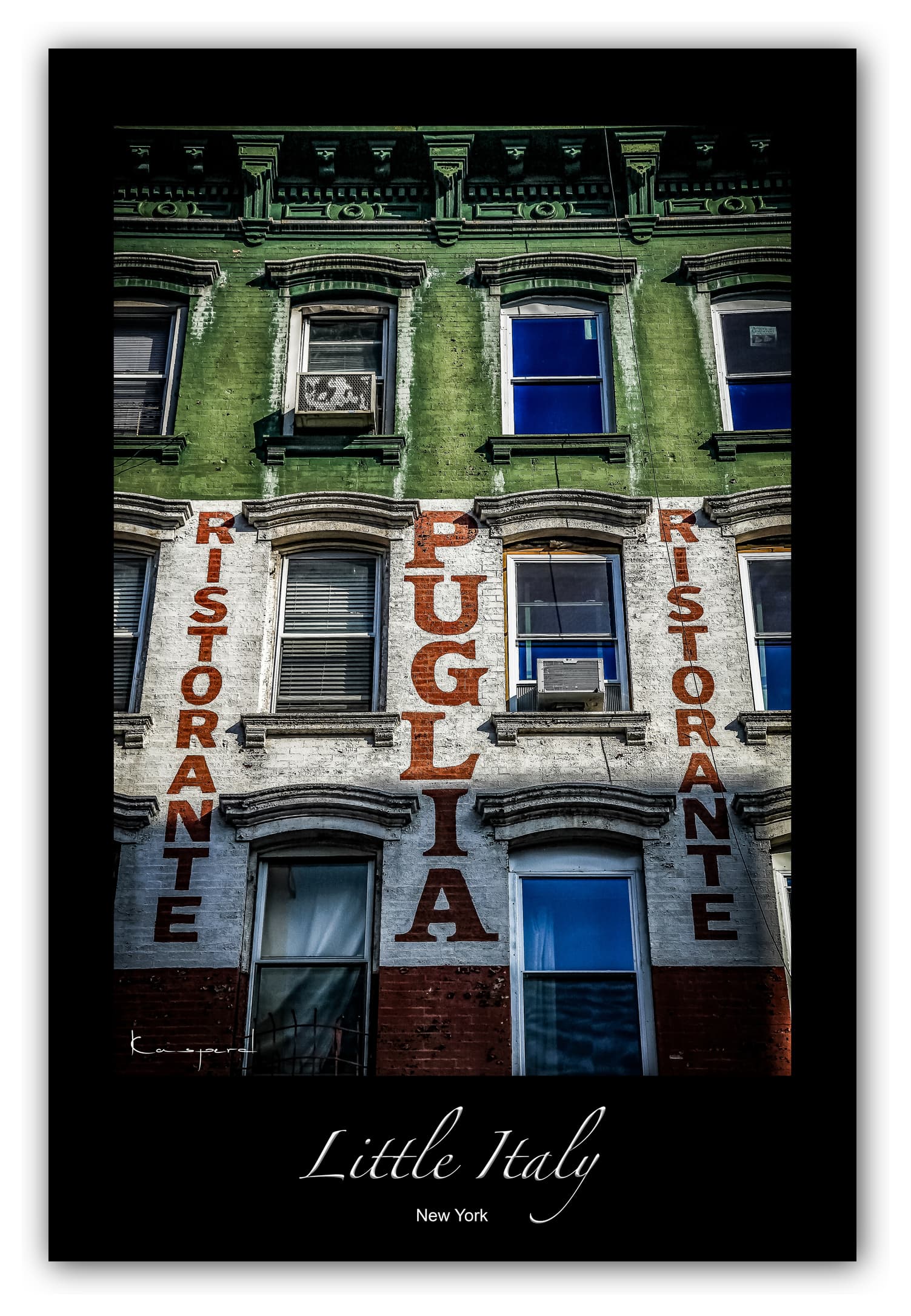 Poster Little Italy - New York (États-Unis). Affiches formats 30x40 cm, 40x60 cm ou 50x70 cm. Impression sur Papier Photo. Décoration murale. Architecture.