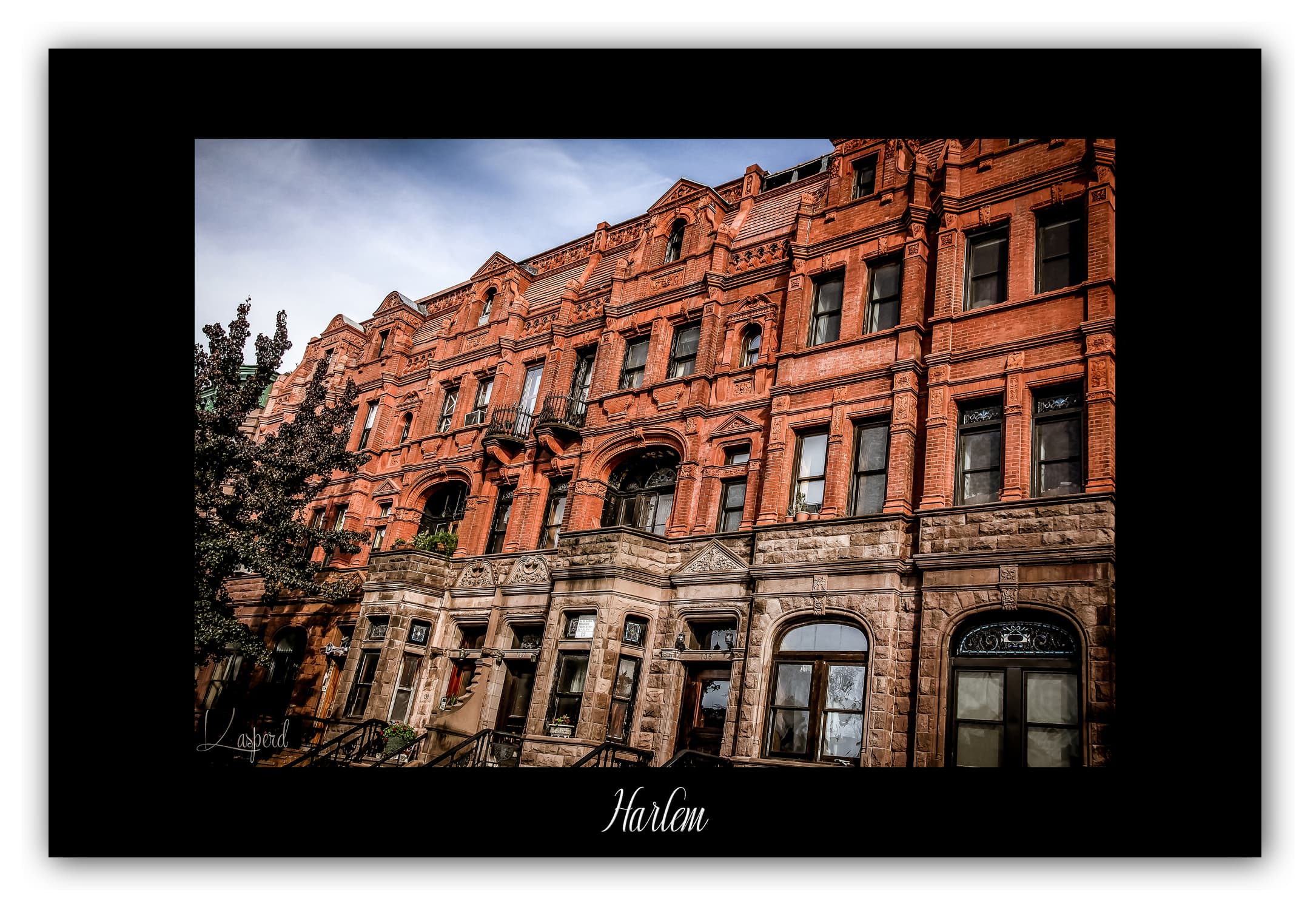 Poster Harlem - New York (États-Unis). Affiches formats 30x40 cm, 40x60 cm ou 50x70 cm. Impression sur Papier Photo. Décoration murale. Architecture.