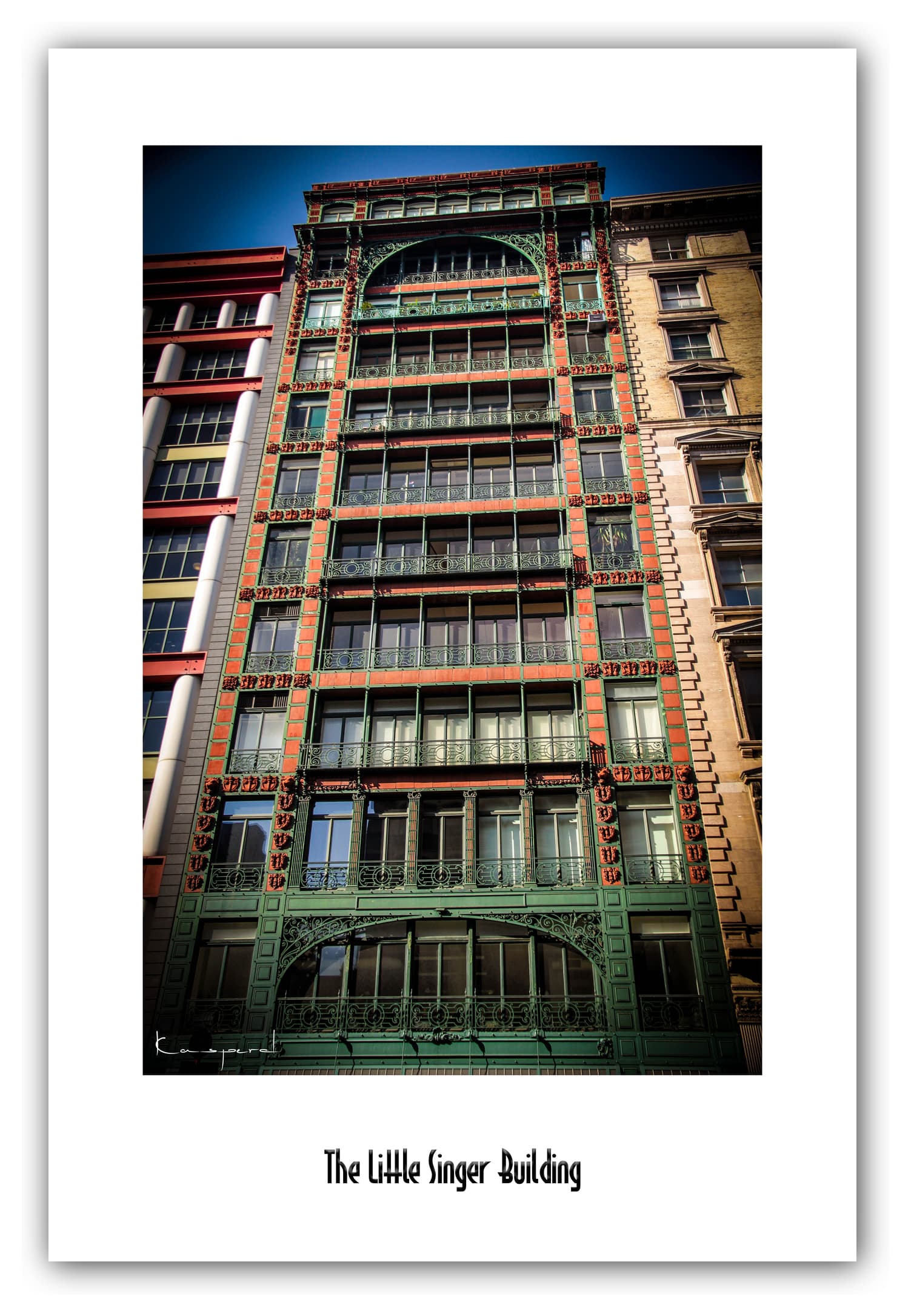 Poster Little Singer Building (New York - États-Unis). Affiches Formats 30x40 cm, 40x60 cm ou 50x70 cm. Impression sur Papier Photo. Décoration murale. Architecture. Manhattan. USA.