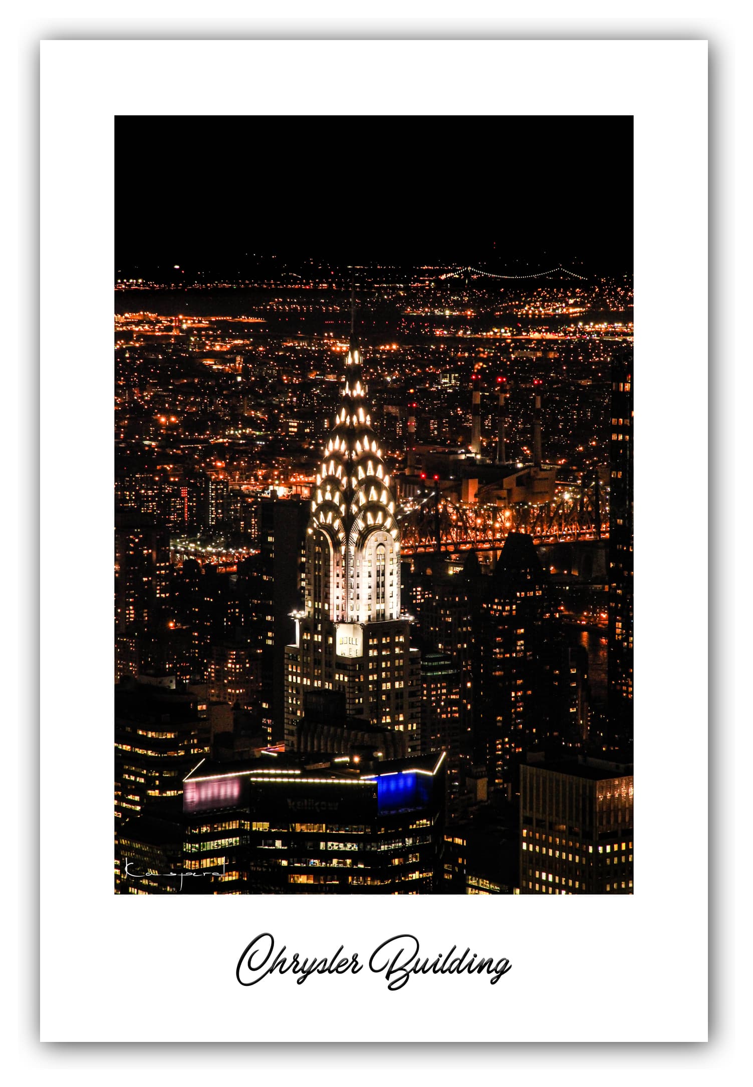 Poster New York (États-Unis). Affiches Formats 30x40 cm, 40x60 cm ou 50x70 cm. Impression sur Papier Photo. Décoration murale. Architecture. Noir et Blanc. Manhattan. USA.