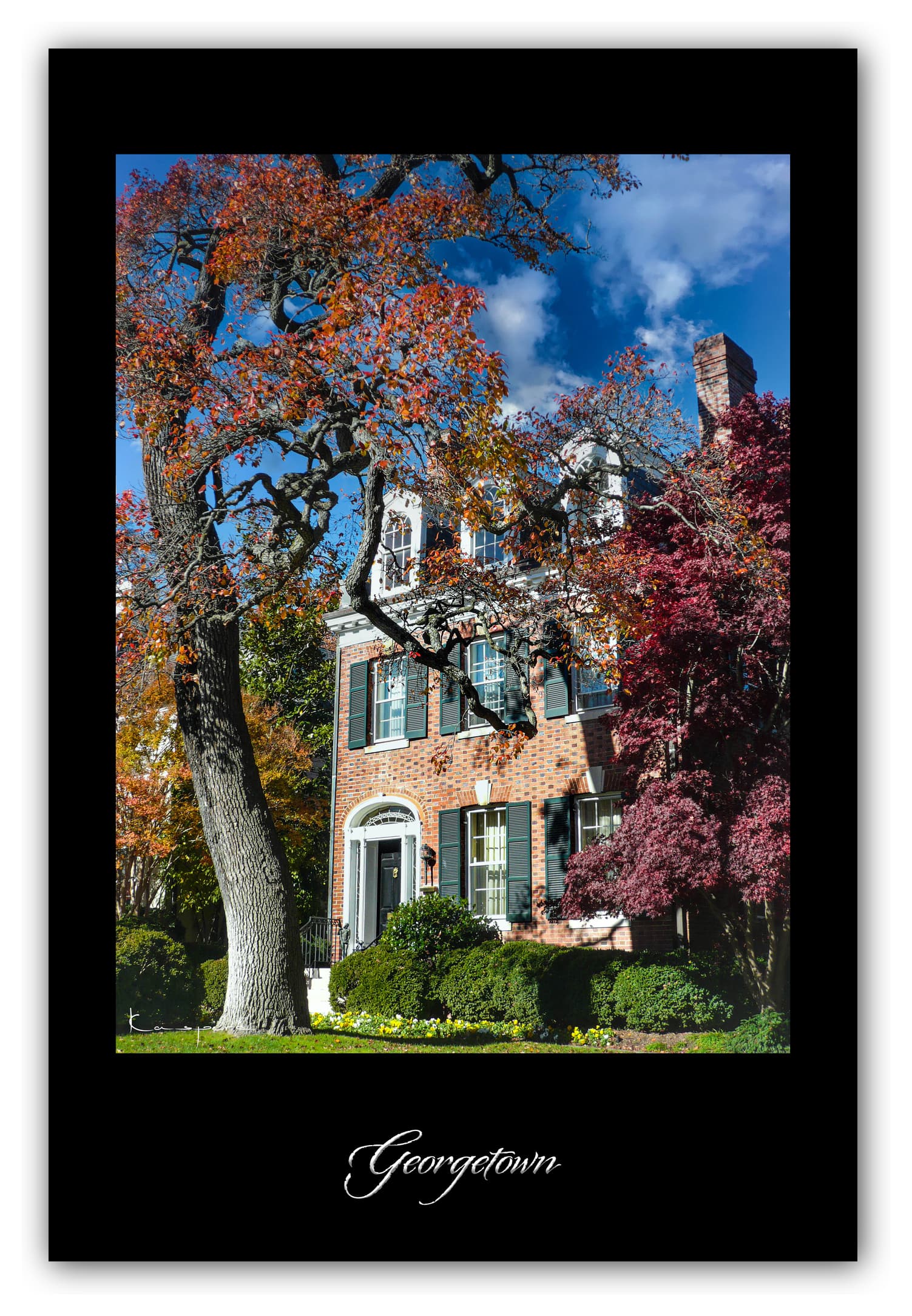 Poster Georgetown (Washington - États-Unis). Affiches Formats 30x40 cm, 40x60 cm ou 50x70 cm. Impression sur Papier Photo. Décoration murale. Architecture.