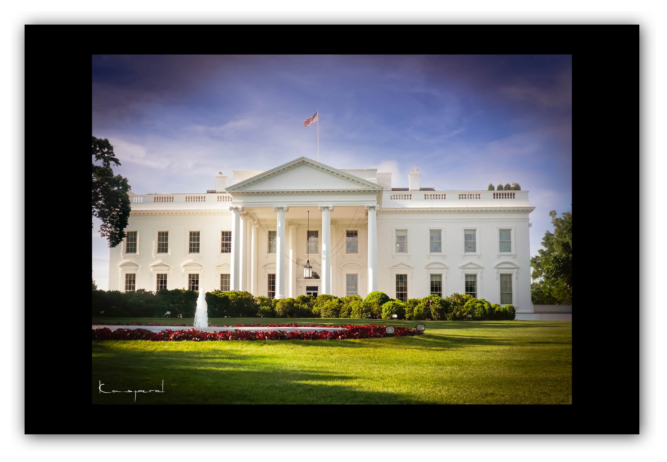 Poster Maison Blanche (Washington - États-Unis). Affiches Formats 30x40 cm, 40x60 cm ou 50x70 cm.. Impression sur Papier Photo. Décoration murale. Architecture.