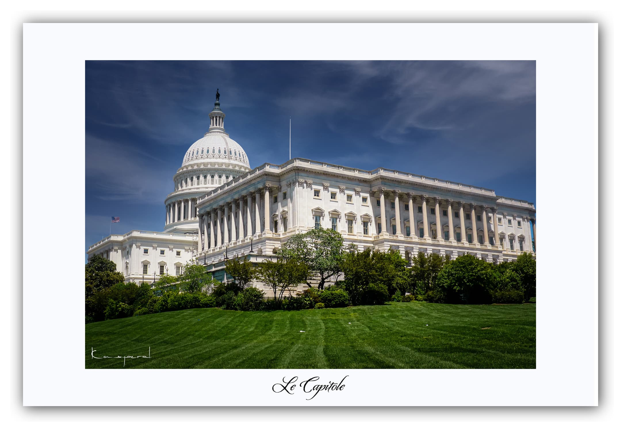 Poster Capitole (Washington - États-Unis). Affiches Formats 30x40 cm, 40x60 cm ou 50x70 cm. Impression sur Papier Photo. Décoration murale. Architecture.