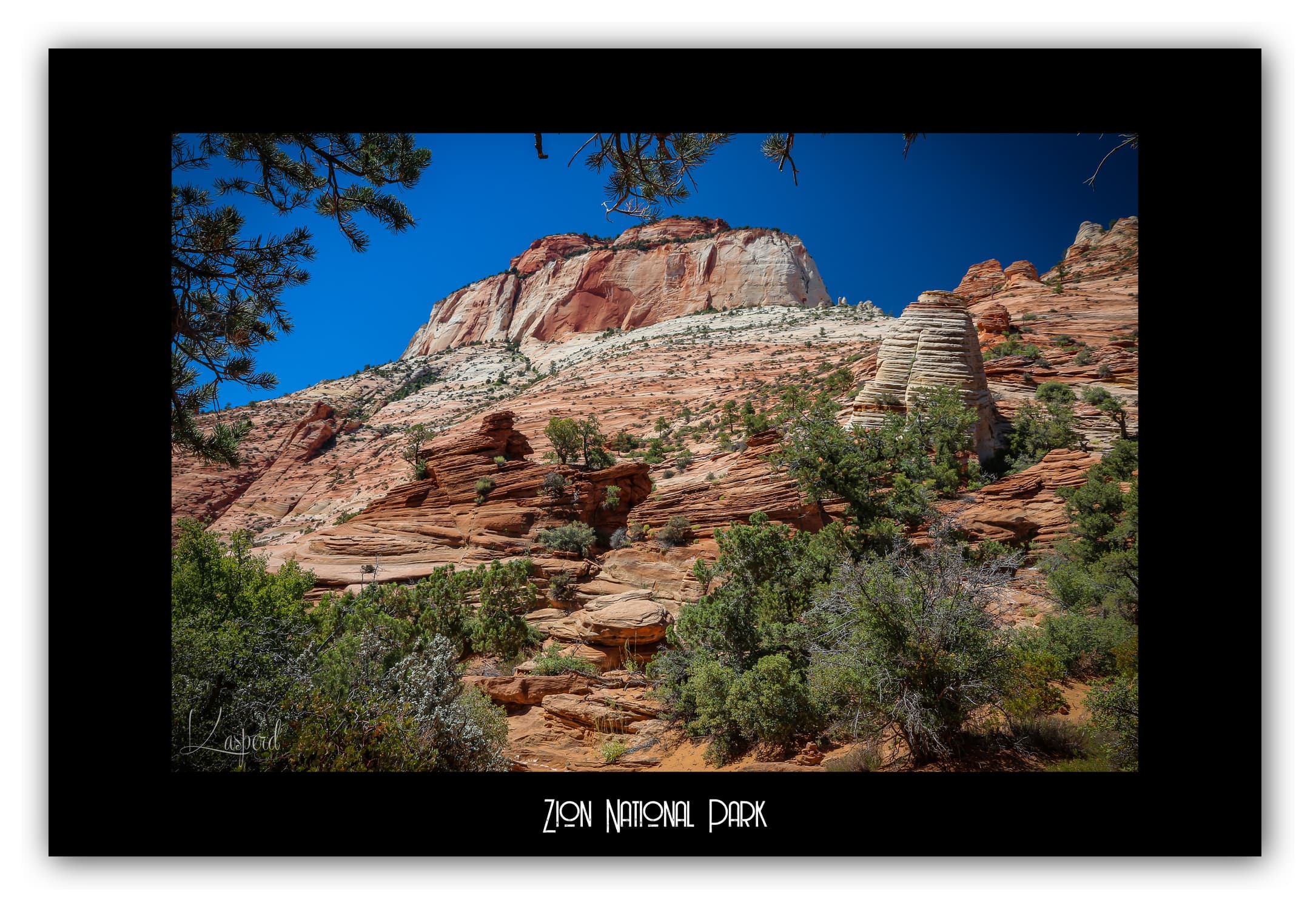 Poster Zion National Park - Utah (États-Unis). Affiches Formats 30x40 cm, 40x60 cm ou 50x70 cm. Impression sur Papier Photo. Décoration murale. Paysage. Ouest Américain.
