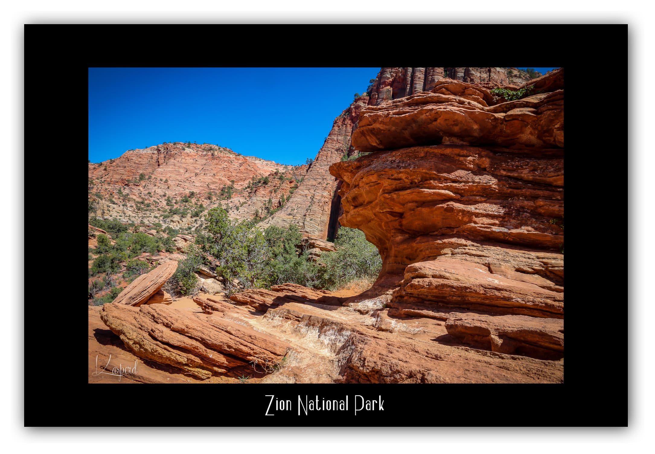 Poster Zion National Park - Utah (États-Unis). Affiches Formats 30x40 cm, 40x60 cm ou 50x70 cm. Impression sur Papier Photo. Décoration murale. Paysage. Ouest Américain.