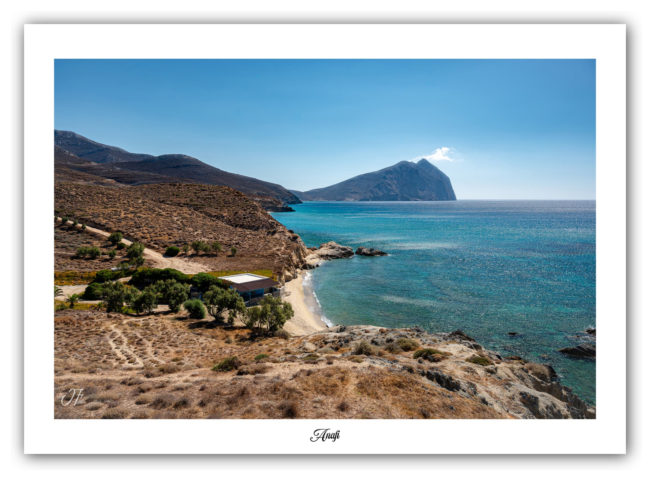 Générique Poster Anafi (Grèce). Affiches Formats 30x40cm, 40x60 cm ou 50x70 cm. Impression sur Papier Photo. Décoration murale. Plage. Mer.