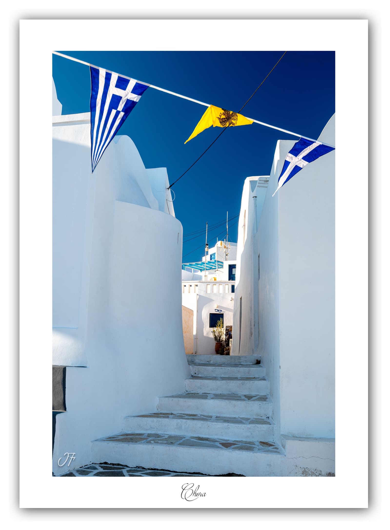 Générique Poster Chora (Anafi - Grèce). Affiches Formats 30x40cm, 40x60 cm ou 50x70 cm. Impression sur Papier Photo. Décoration murale. Architecture. Mer.