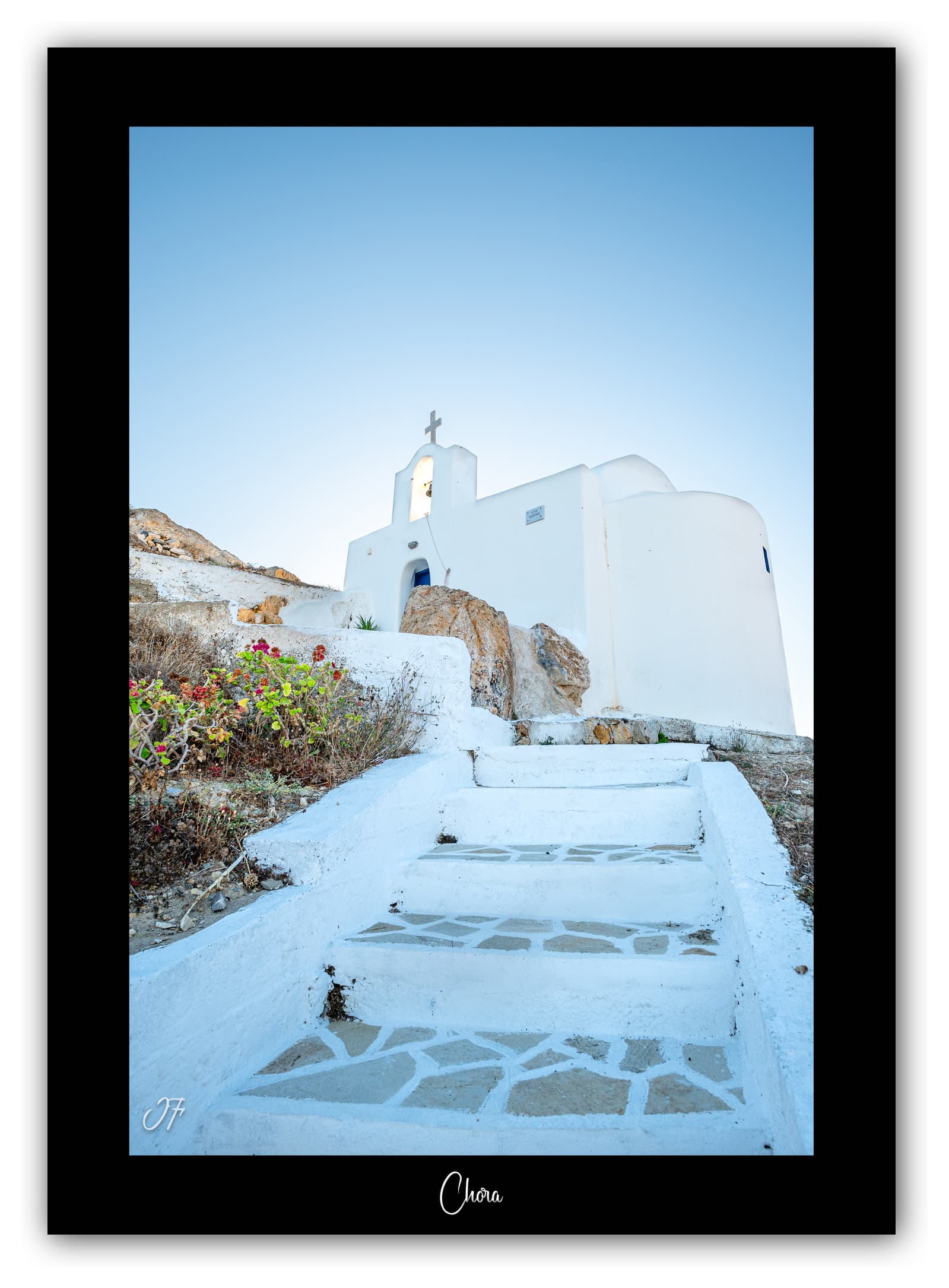 Générique Poster Chora (Anafi - Grèce). Affiches Formats 30x40cm, 40x60 cm ou 50x70 cm. Impression sur Papier Photo. Décoration murale. Architecture. Mer.