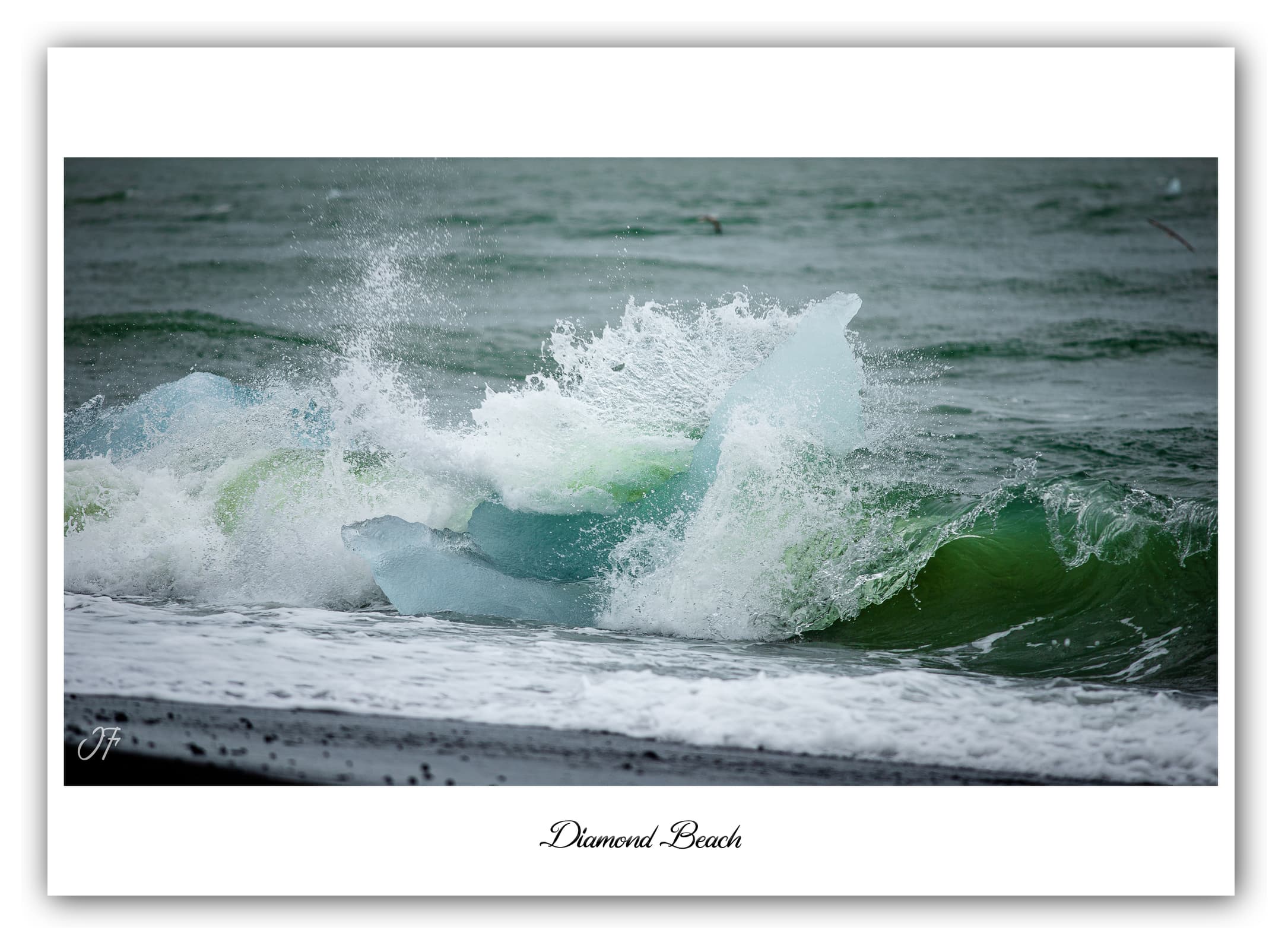 Poster Diamond beach (Islande). Affiches Formats 30x40cm, 40x60 cm ou 50x70 cm. Impression sur Papier Photo. Décoration murale. Plage. Glacier.
