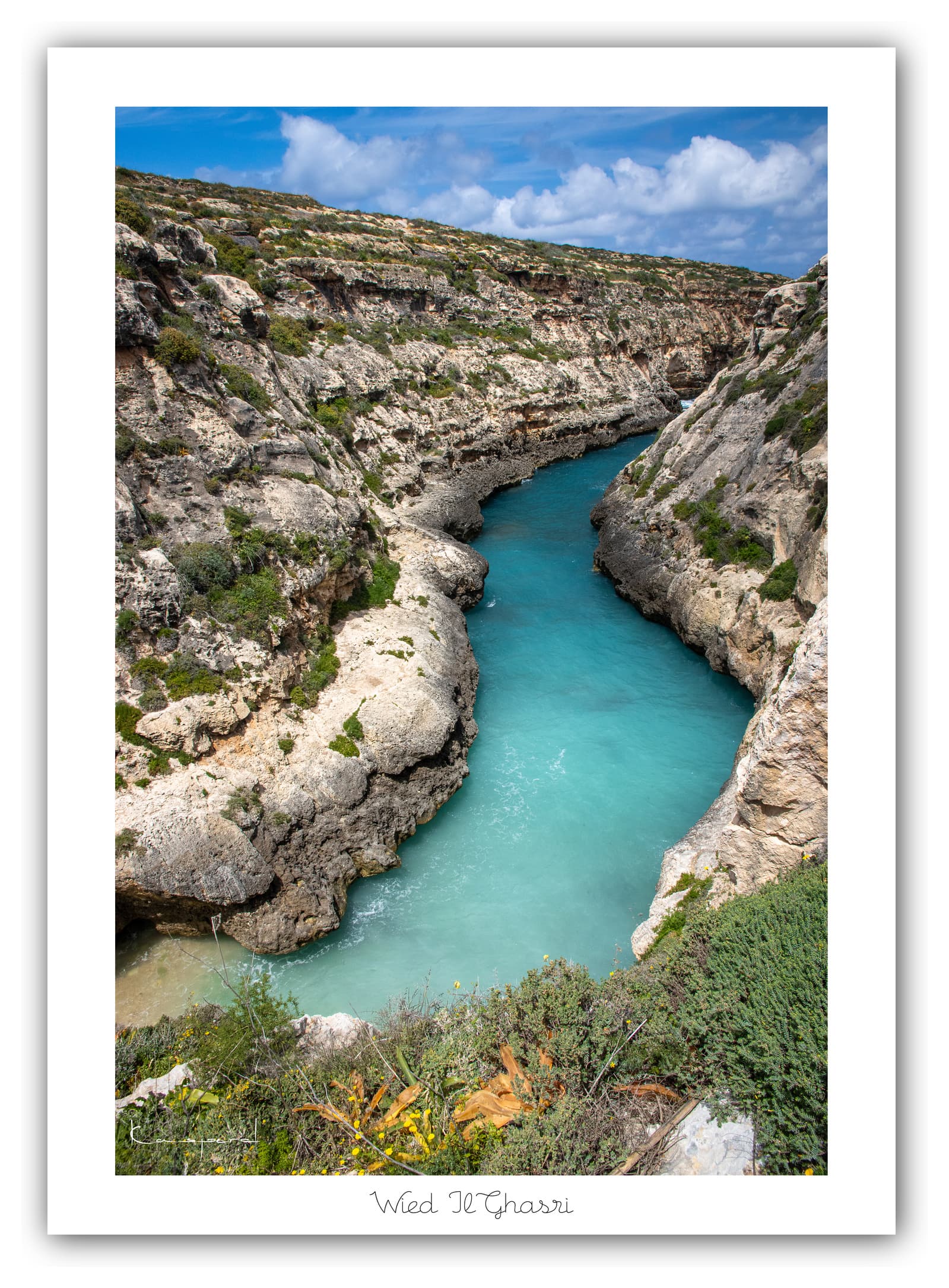 Générique Poster Wied Il-Ghasri (Gozo). Affiches Formats 30x40cm, 40x60 cm ou 50x70 cm. Impression sur Papier Photo. Décoration murale. Paysage. Mer. Îles.