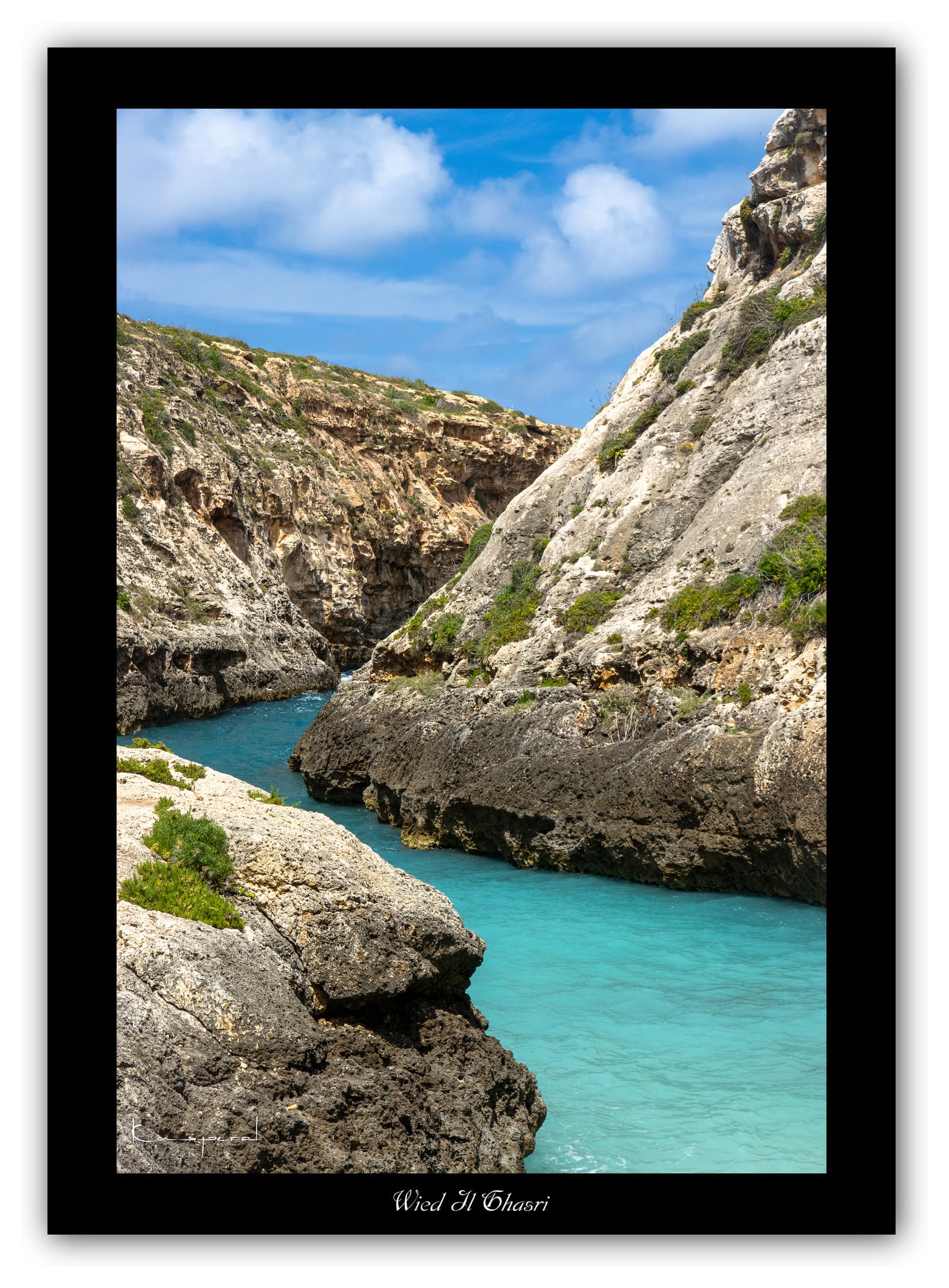 Générique Poster Wied Il-Ghasri (Gozo). Affiches Formats 30x40cm, 40x60 cm ou 50x70 cm. Impression sur Papier Photo. Décoration murale. Paysage. Mer. Îles.