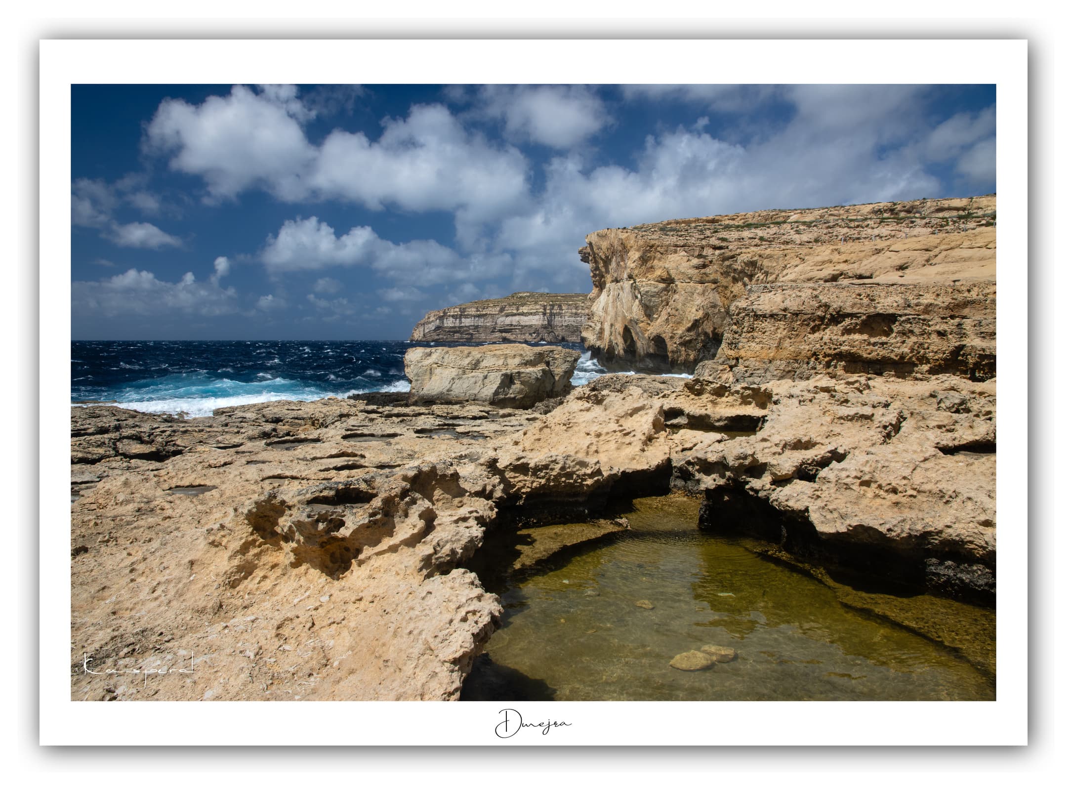 Générique Poster Dwejra - Gozo (Malte). Affiches Formats 30x40cm, 40x60 cm ou 50x70 cm. Impression sur Papier Photo. Décoration murale. Paysage. Mer. Îles.