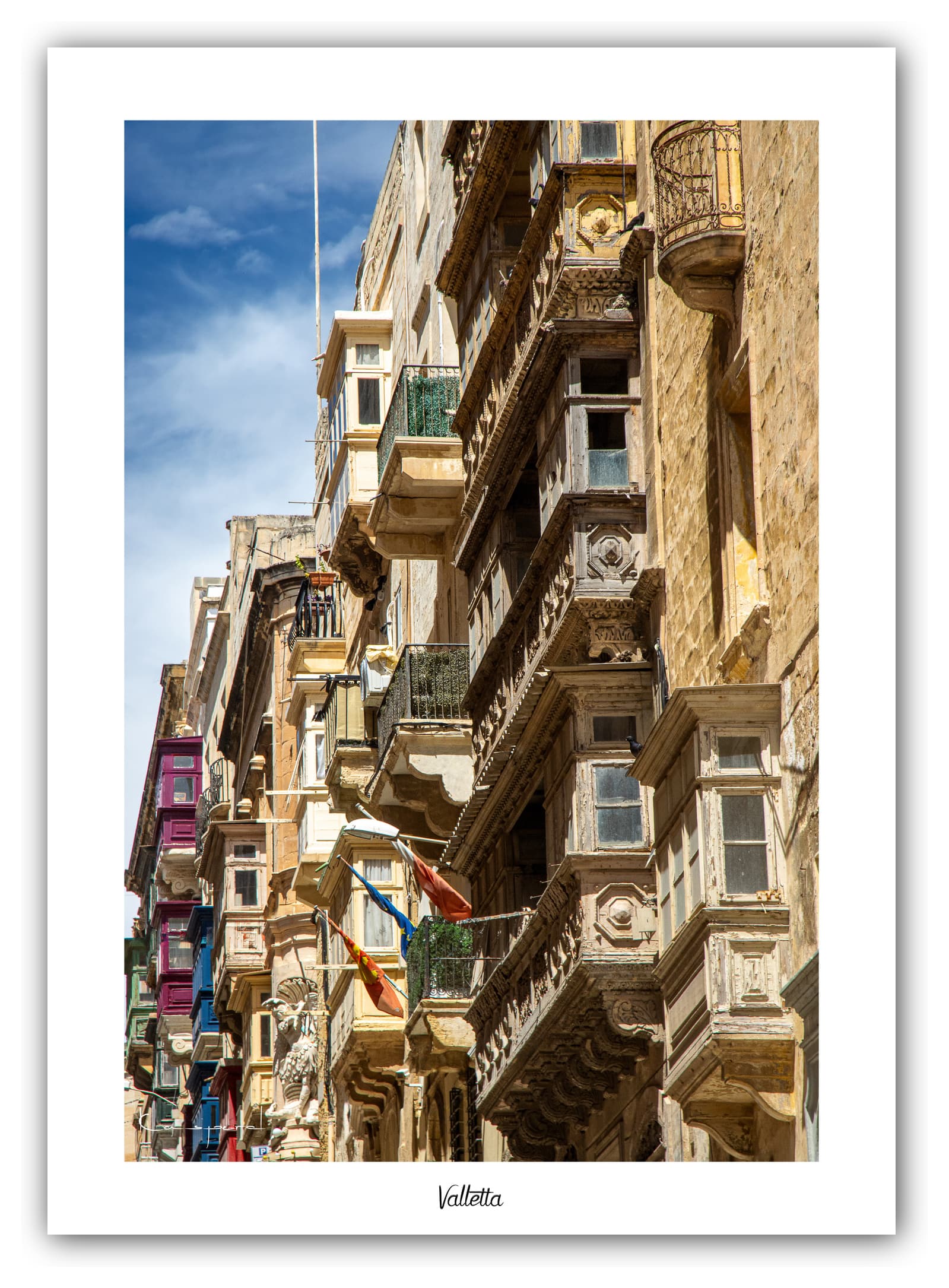 Générique Poster La Valette (Malte) - Affiches Formats 30x40cm, 40x60cm ou 50x70cm. Impression sur Papier Photo. Décoration Murale. Architecture. Mer. Îles.