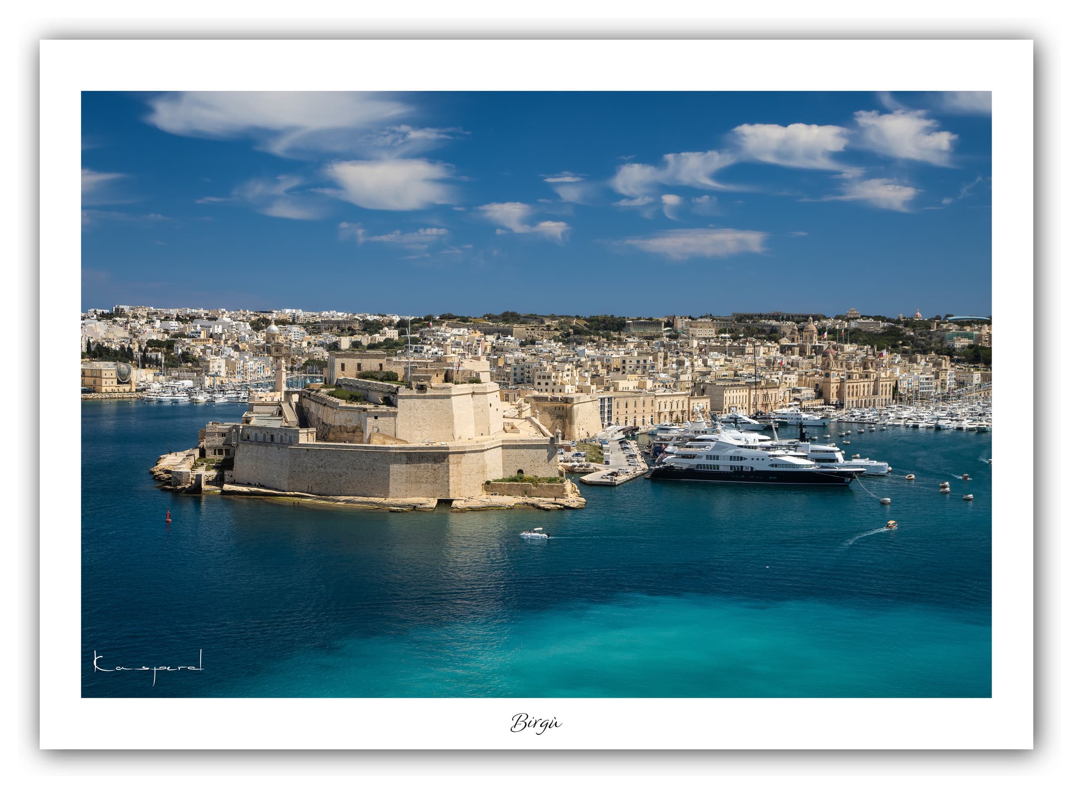 Générique Poster Birgù (Malte) - Affiches Formats 30x40cm, 40x60cm ou 50x70cm - Impression sur Papier Photo. Décoration Murale. Architecture. Mer. Îles.