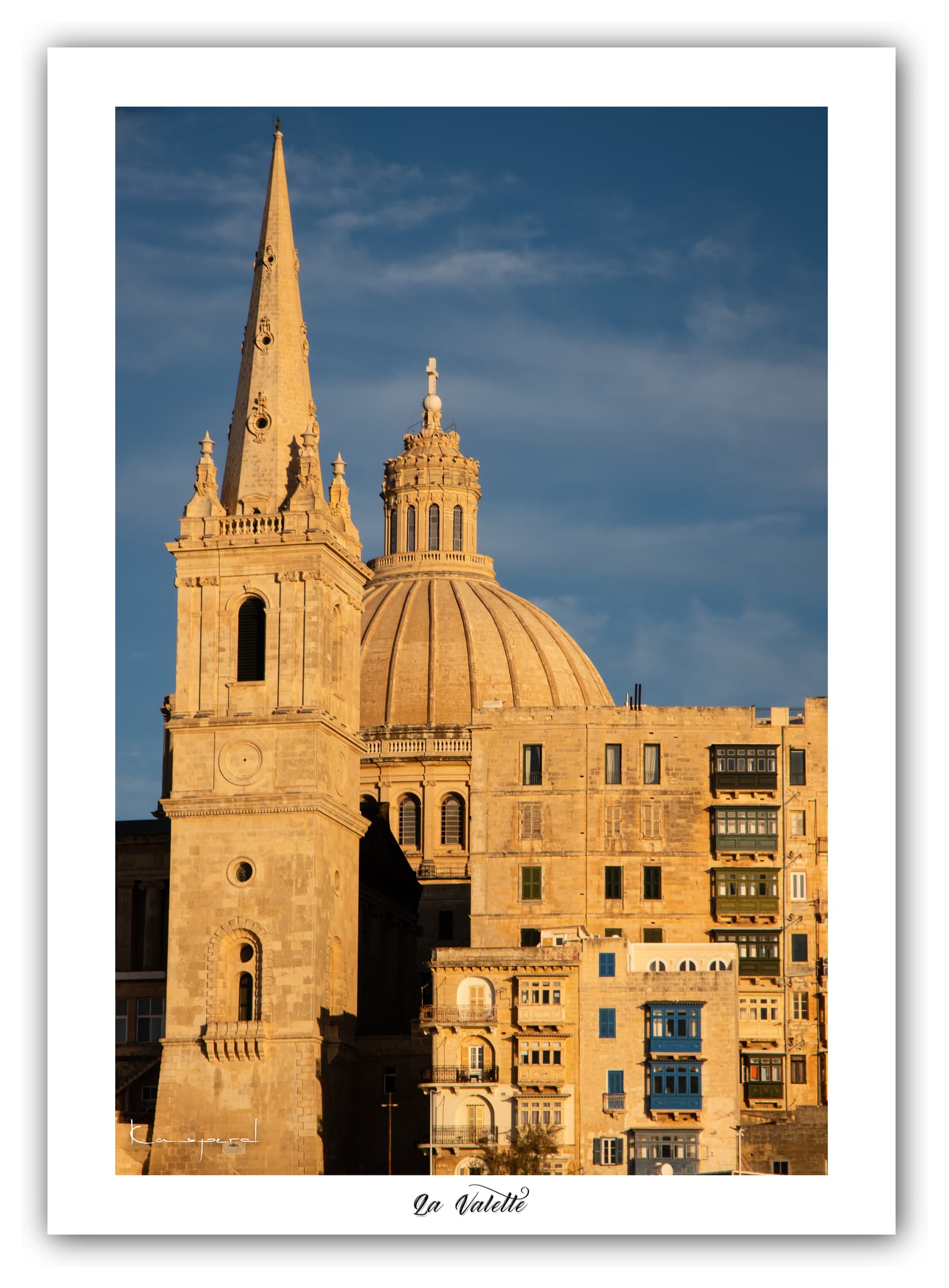 Générique Poster La Valette (Malte) Affiche Formats 30x40cm, 40x60cm ou 50x70cm Impression sur Papier Photo. Décoration Murale. Architecture. Mer. Îles.