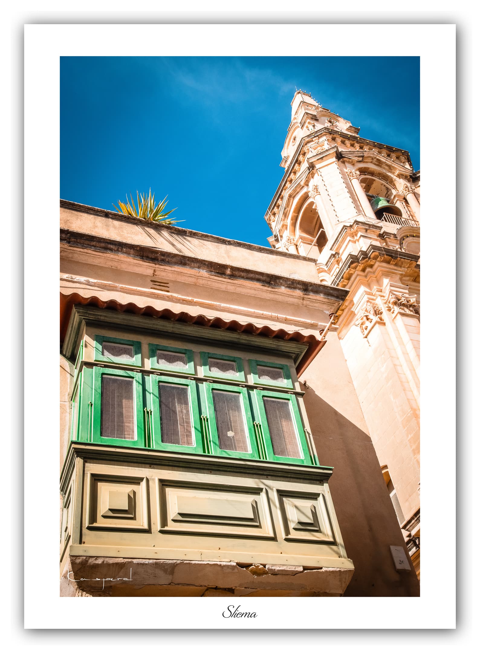 Générique Poster Sliema (Malte) - Affiches Formats 30x40cm, 40x60cm ou 50x70cm - Impression sur Papier Photo - Décoration Murale - Architecture - Mer - Îles