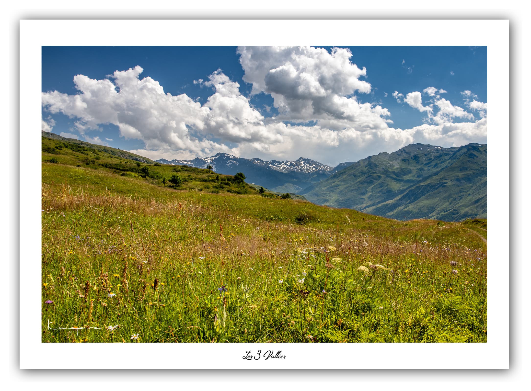 Générique Poster Les 3 Vallées (Savoie). Affiches Formats 30x40cm, 40x60 cm ou 50x70 cm. Impression sur Papier Photo. Décoration murale. Paysage. Montagne.