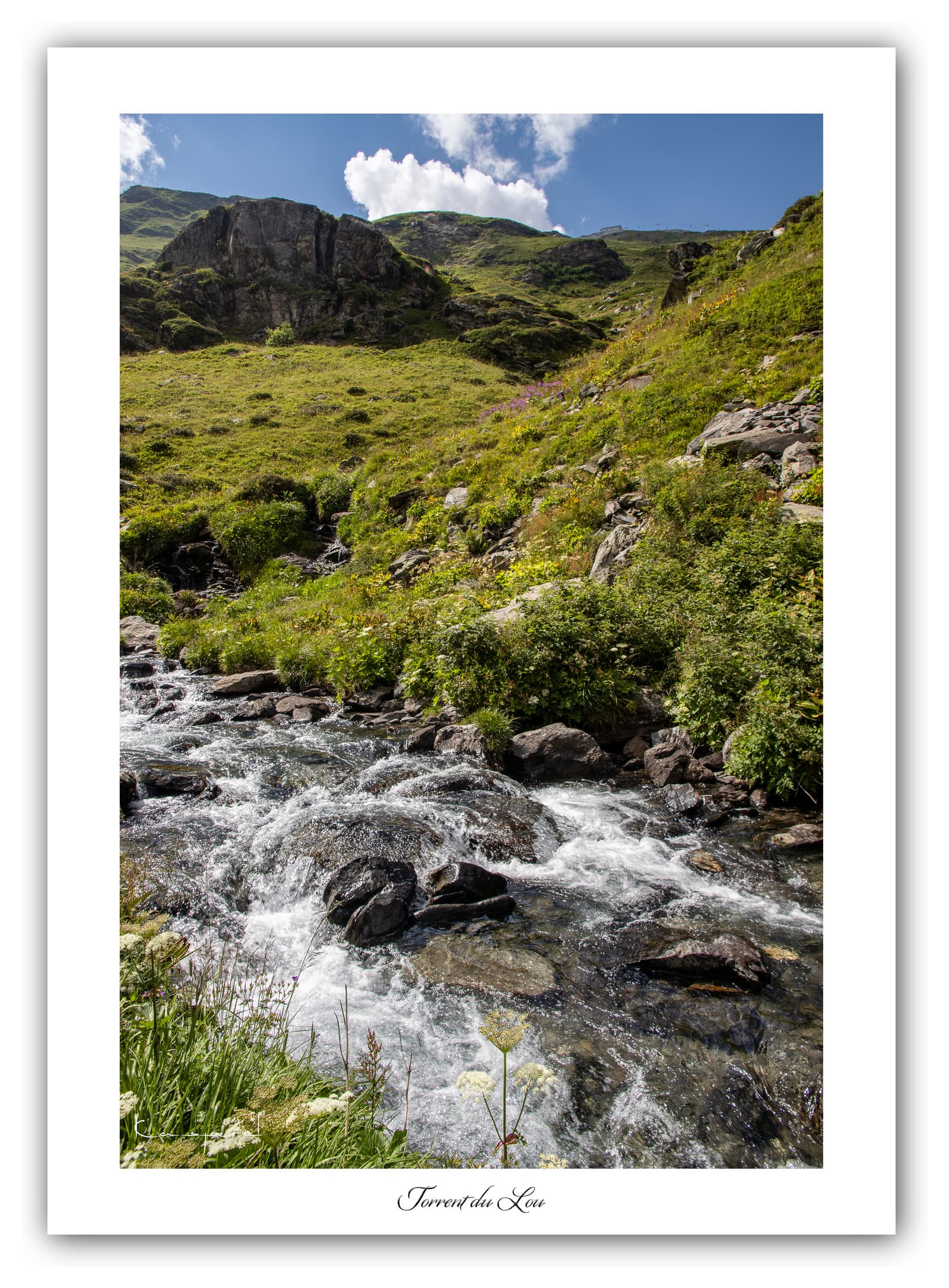 Générique Poster Torrent du Lou (Savoie). Affiches Formats 30x40cm, 40x60 cm ou 50x70 cm. Impression sur Papier Photo. Décoration murale. Paysage. Montagne.