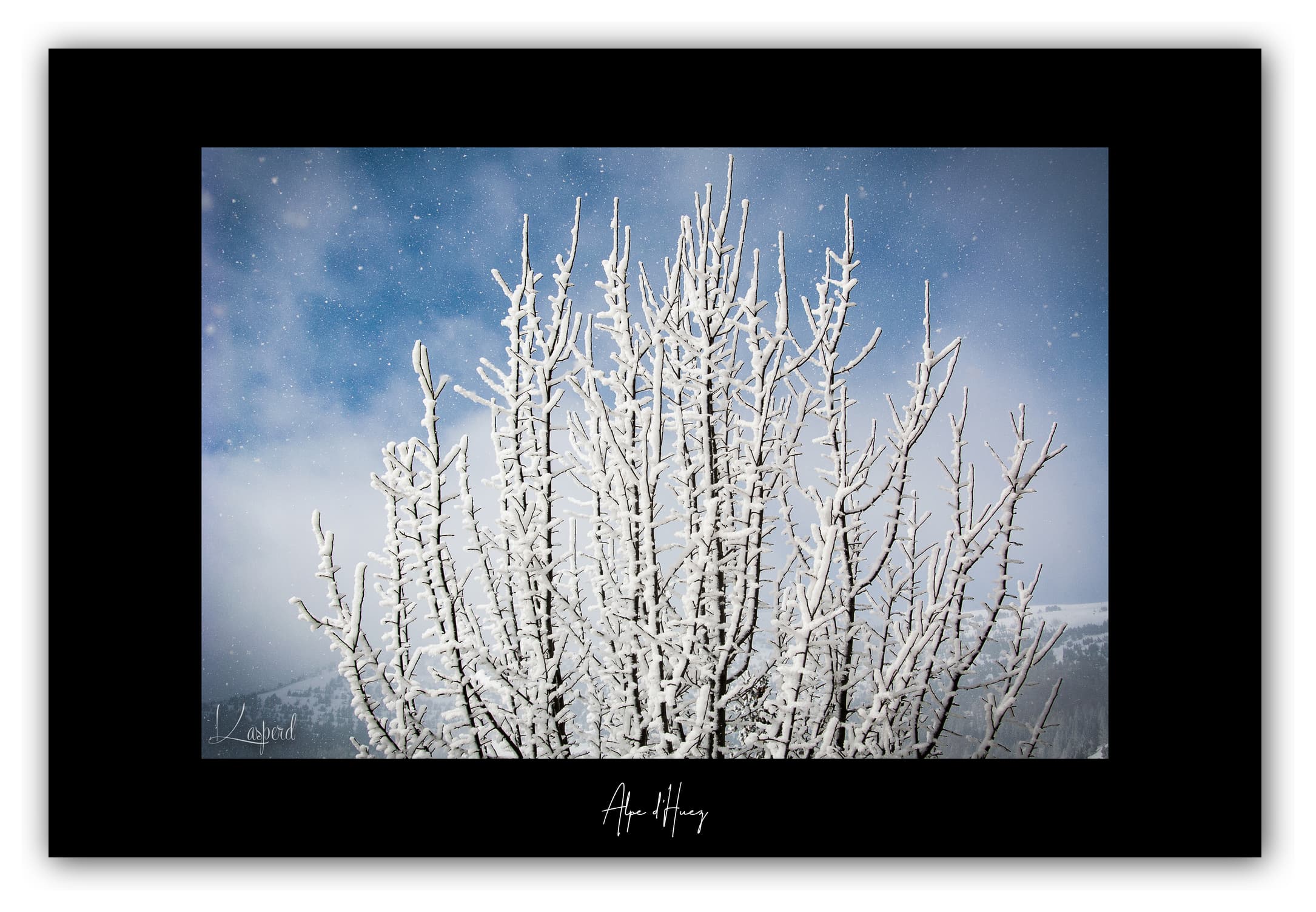 Poster Paysage d'Hiver en Isère - Les Alpes (France). Affiches Formats 30x40 cm, 40x60 cm ou 50x70 cm. Impression sur Papier Photo. Décoration murale. Paysage Montagne.