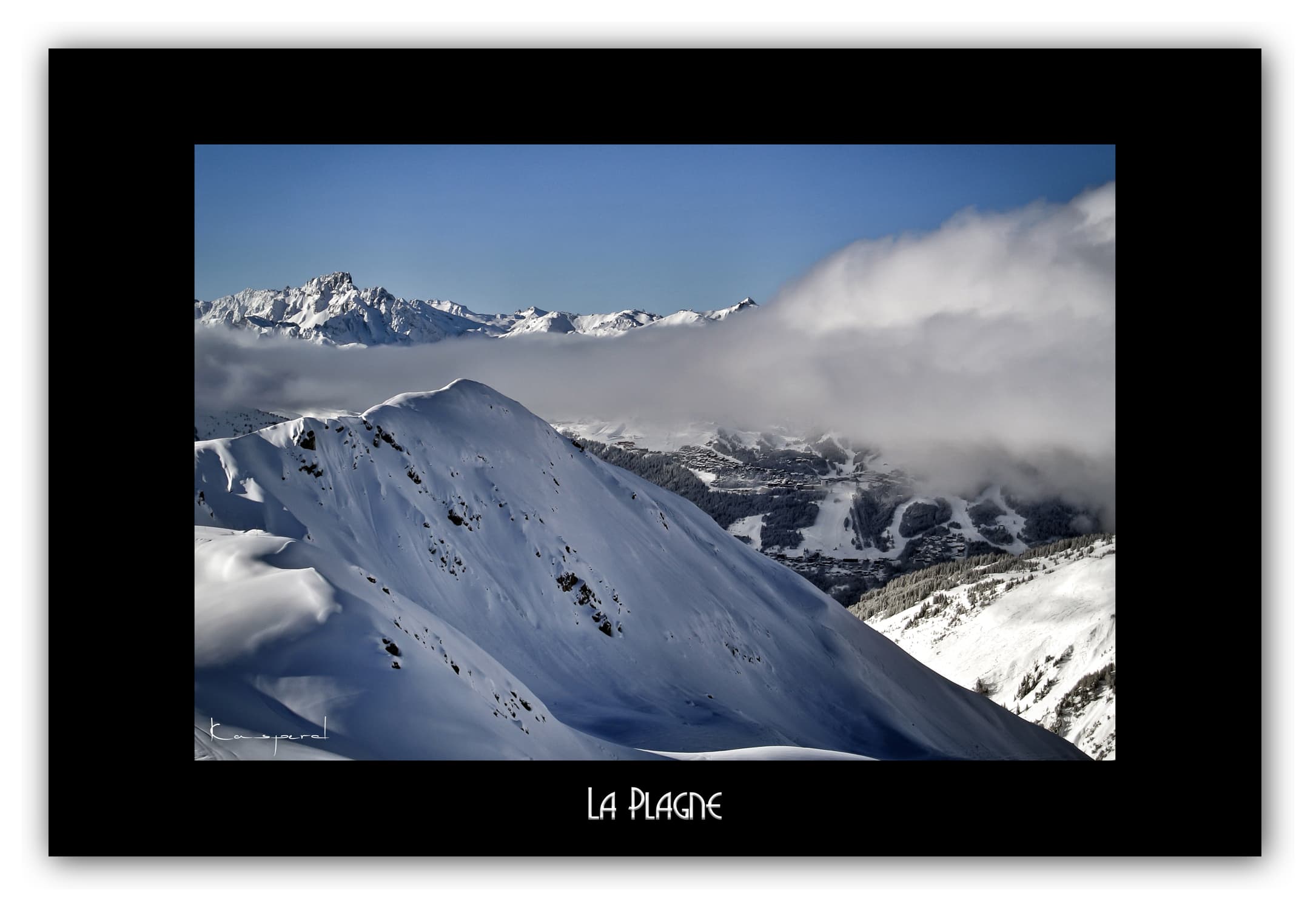 Poster La Plagne - Les Alpes (France). Affiches Formats 30x40 cm, 40x60 cm ou 50x70 cm. Impression sur Papier Photo. Décoration murale. Paysage Montagne.