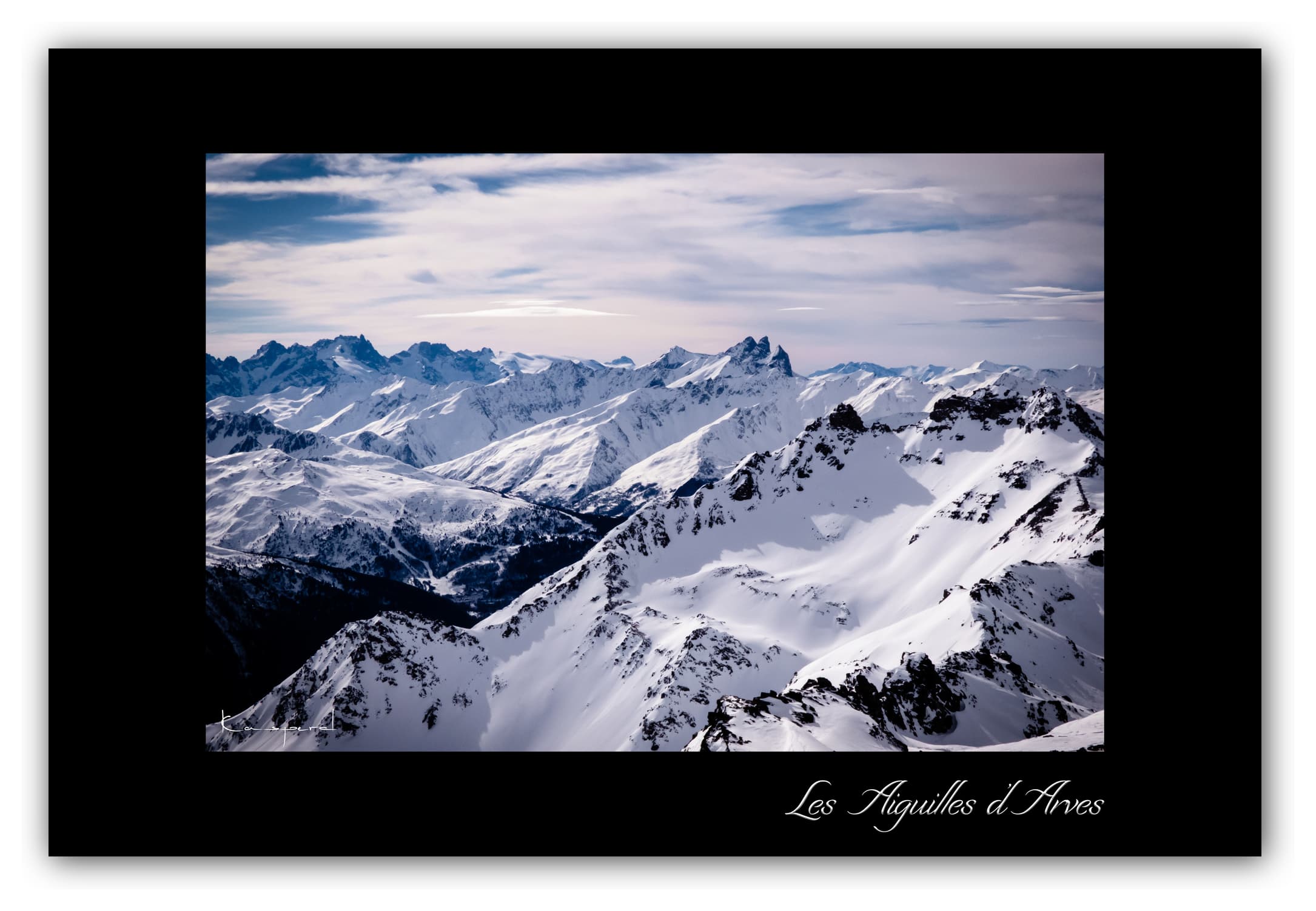 Poster Les Aiguille d'Arves - Les Alpes (France). Affiches Formats 30x40 cm, 40x60 cm ou 50x70 cm. Impression sur Papier Photo. Décoration murale. Paysage Montagne.