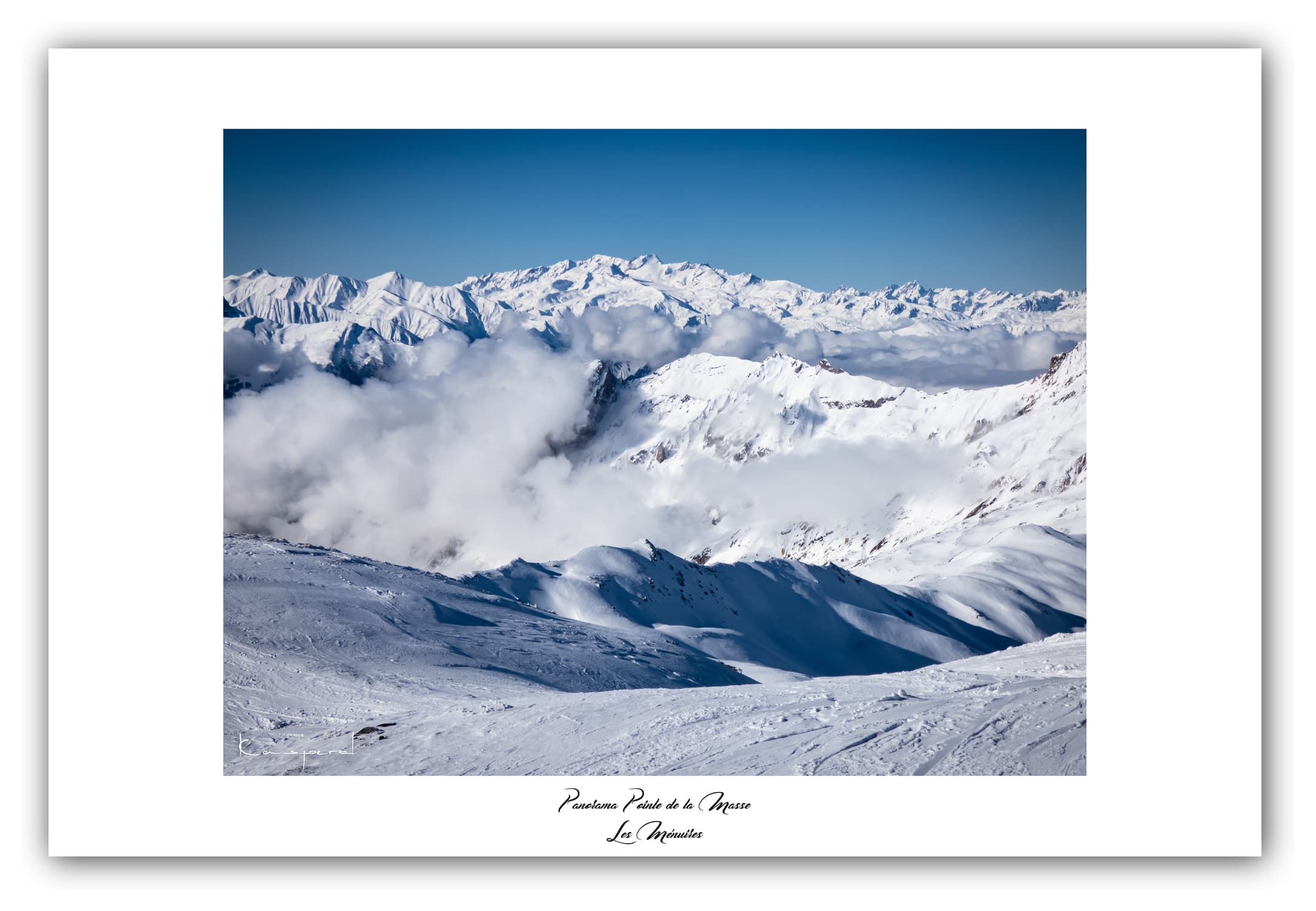 Poster Panorama Pointe de la Masse - Les Alpes (France). Affiches Formats 30x40 cm, 40x60 cm ou 50x70 cm. Impression sur Papier Photo. Décoration murale. Paysage Montagne.