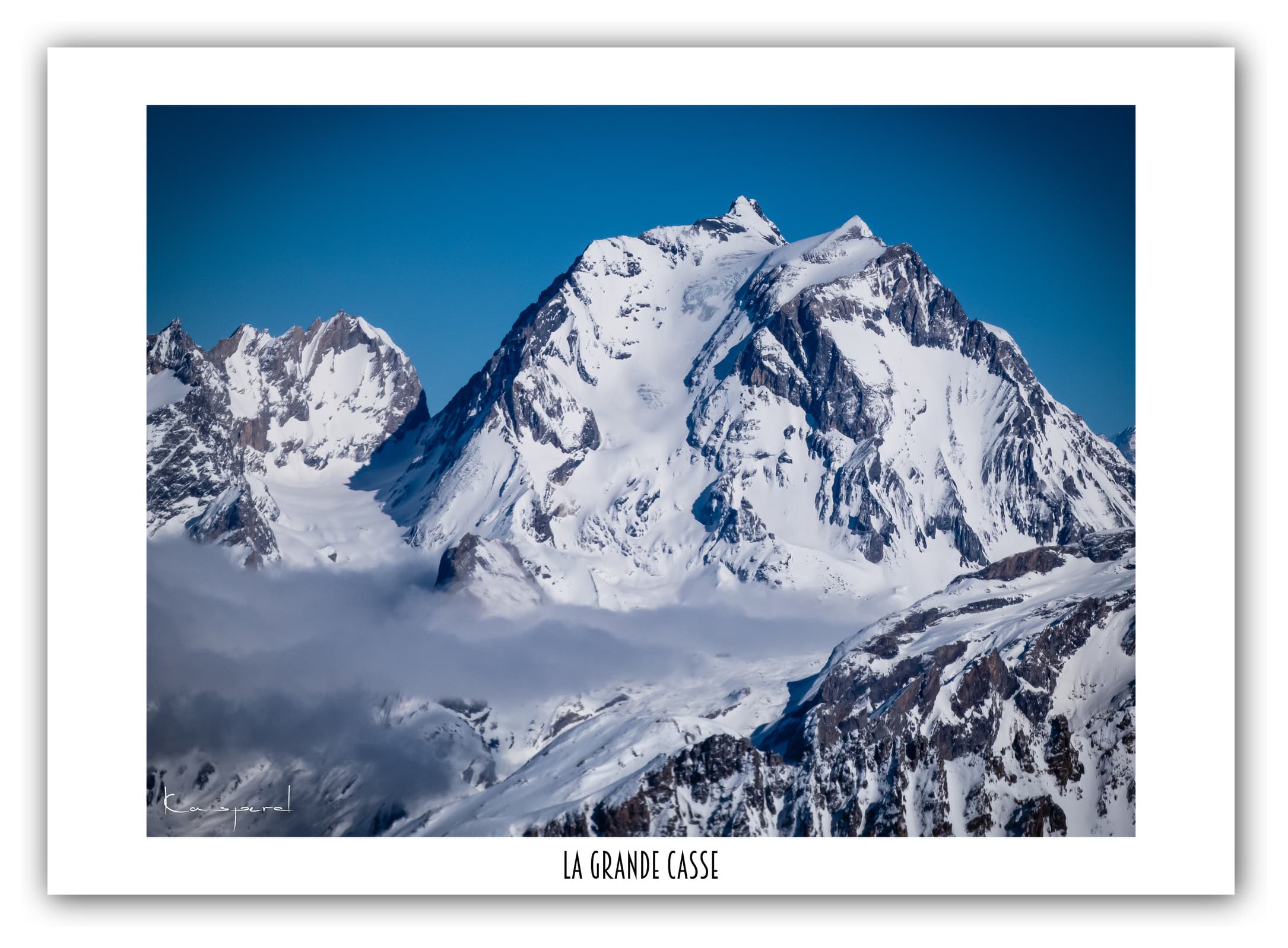 Poster La Grande Casse - Les Alpes (France). Affiches Formats 30x40 cm, 40x60 cm ou 50x70 cm. Impression sur Papier Photo. Décoration murale. Paysage Montagne.