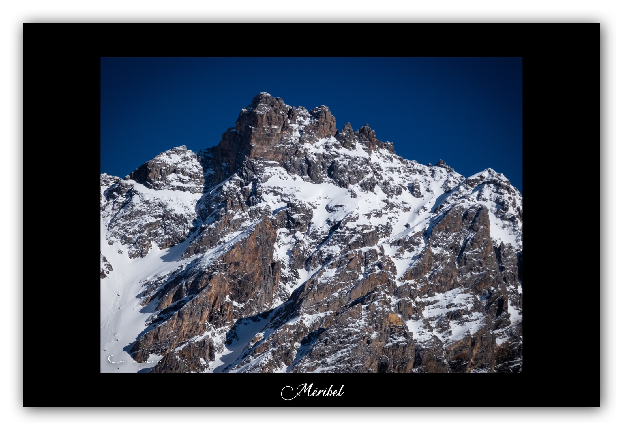 Poster Méribel - Les Alpes (France). Affiches Formats 30x40 cm, 40x60 cm ou 50x70 cm. Impression sur Papier Photo. Décoration murale. Paysage Montagne.