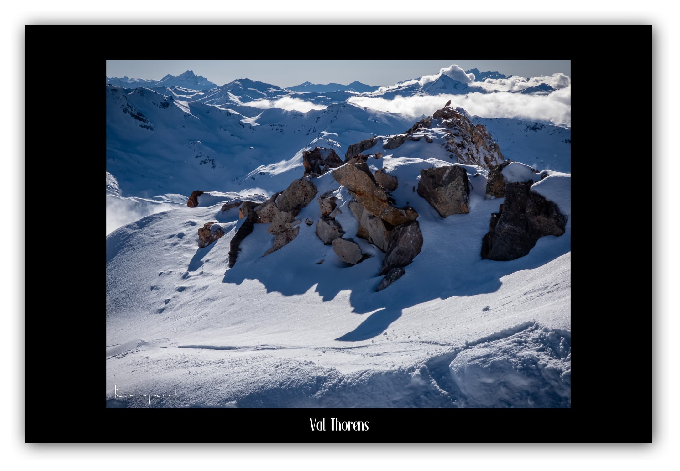 Poster Val Thorens - Les Alpes (France). Affiches Formats 30x40 cm, 40x60 cm ou 50x70 cm. Impression sur Papier Photo. Décoration murale. Paysage Montagne.