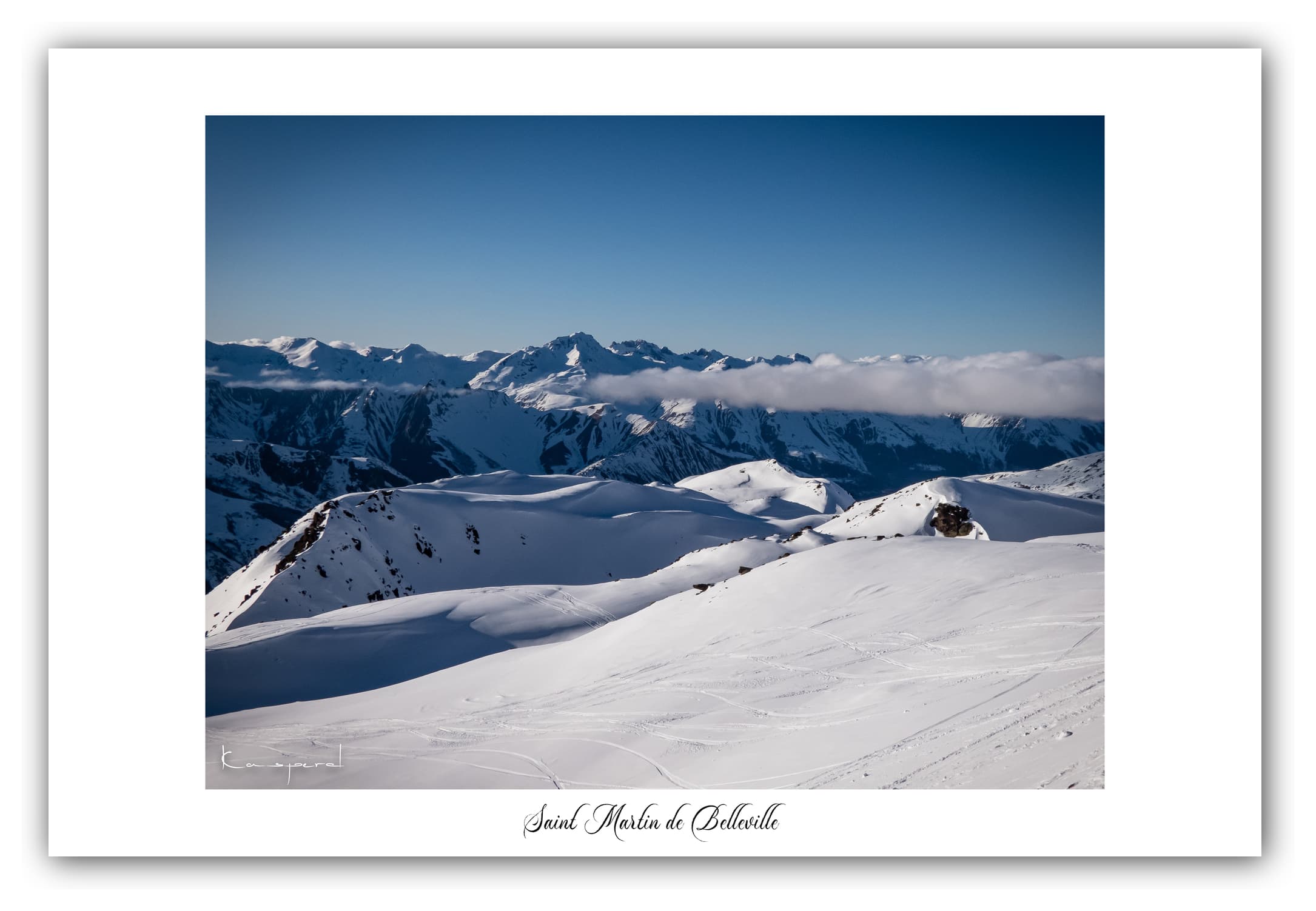 Poster Saint Martin de Belleville - Les Alpes (France). Affiches Formats 30x40 cm, 40x60 cm ou 50x70 cm. Impression sur Papier Photo. Décoration murale. Paysage Montagne.
