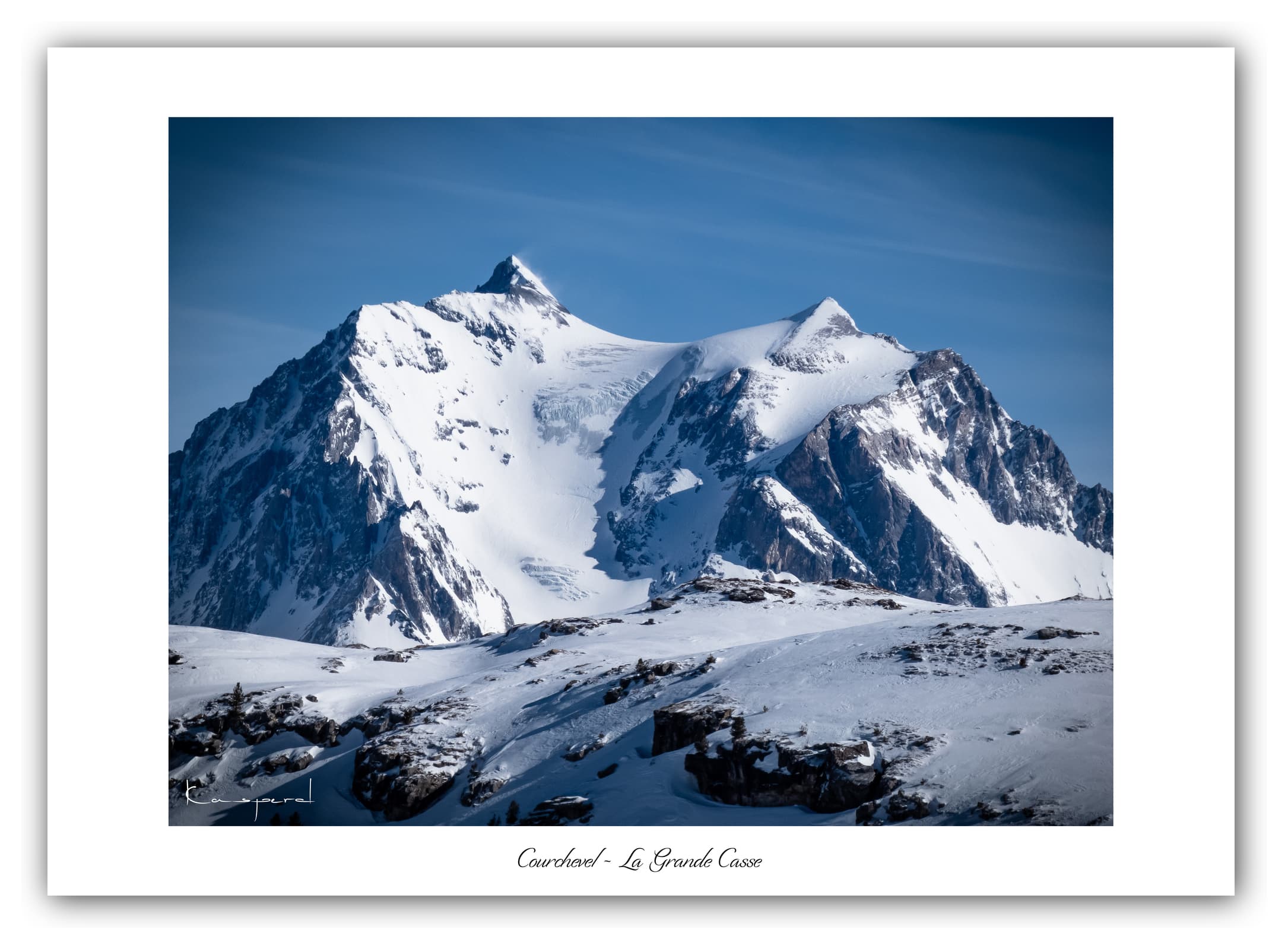 Poster La Grande Casse - Les Alpes (France). Affiches Formats 30x40 cm, 40x60 cm ou 50x70 cm. Impression sur Papier Photo. Décoration murale. Paysage Montagne.