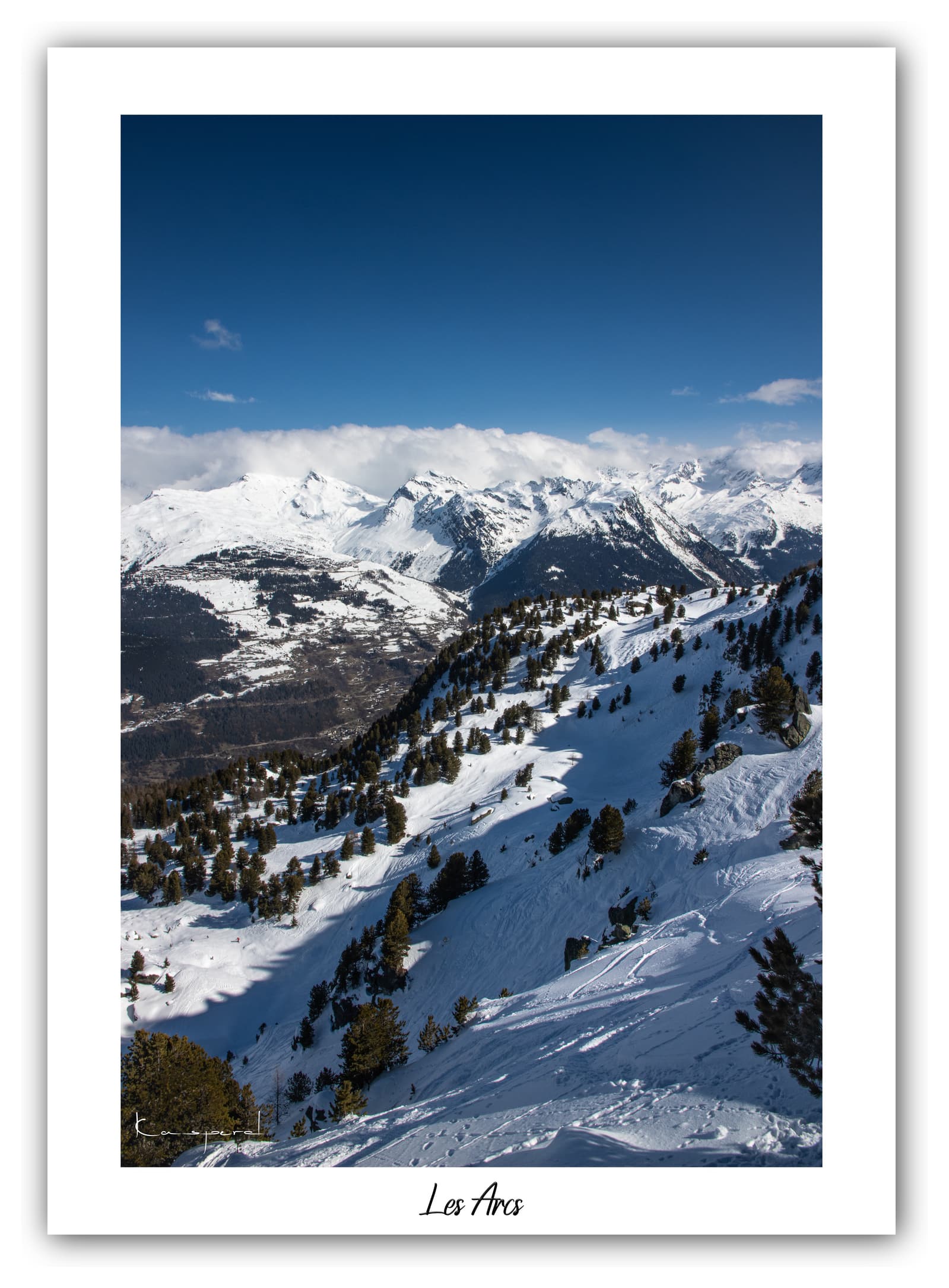 Générique Poster Les Arcs - Les Alpes (France). Affiches Formats 30x40 cm, 40x60 cm ou 50x70 cm. Impression sur Papier Photo. Décoration murale. Paysage. Montagne.