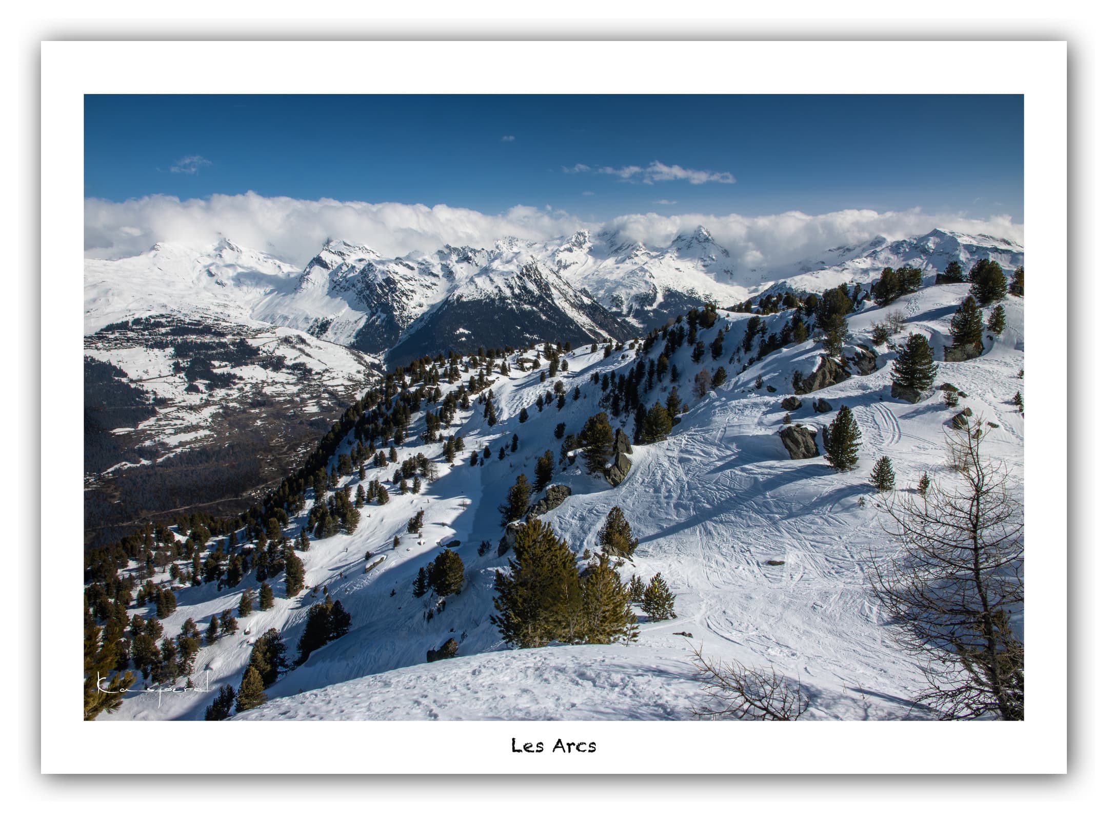 Générique Poster Les Arcs - Les Alpes (France). Affiches Formats 40x30 cm, 60x40 cm ou 70x50 cm. Impression sur Papier Photo. Décoration murale. Paysage. Montagne.