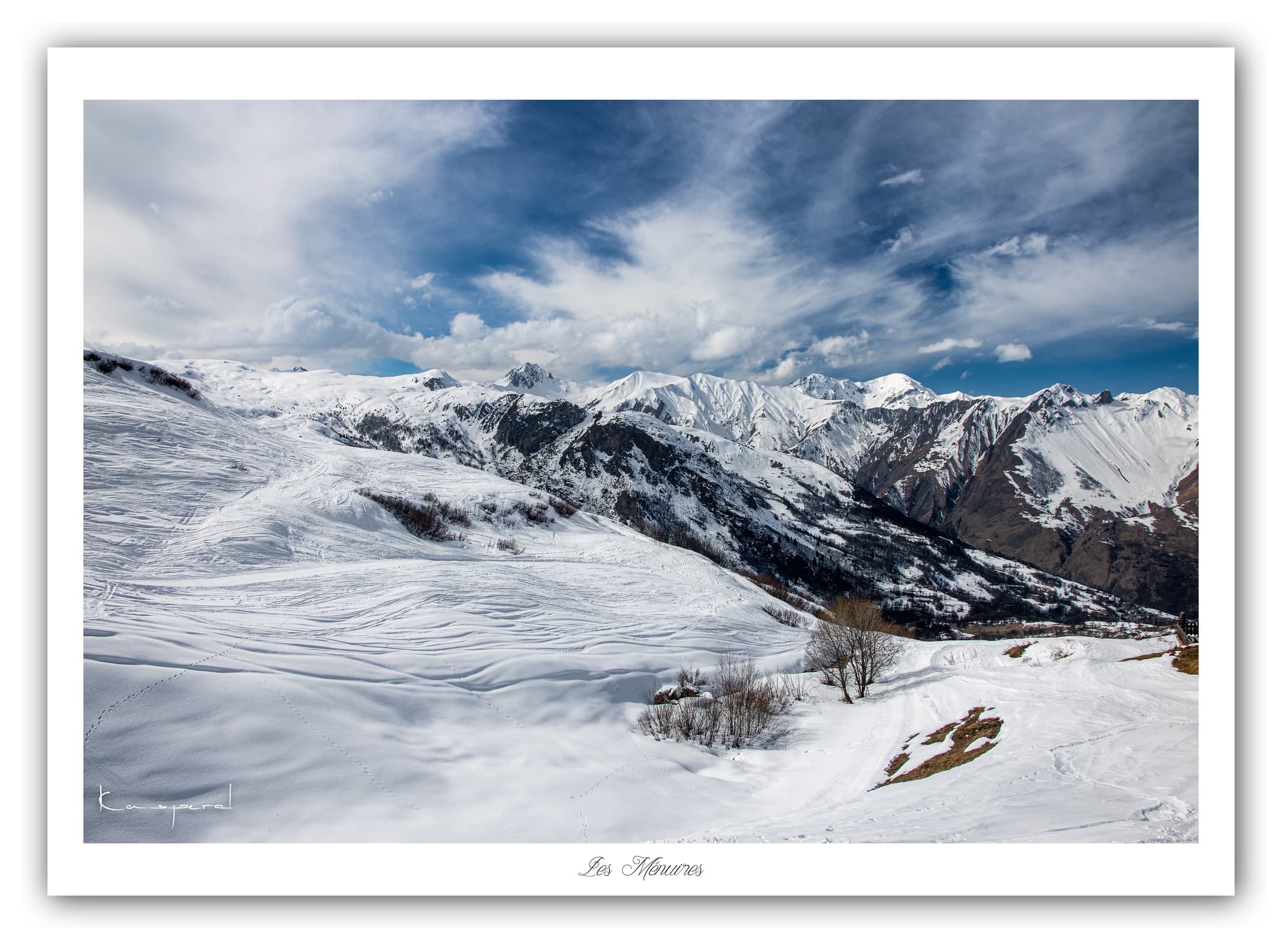 Générique Poster Les Ménuires (Savoie). Affiches Formats 30x40cm, 40x60 cm ou 50x70 cm. Impression sur Papier Photo. Décoration murale. Paysage. Montagne.