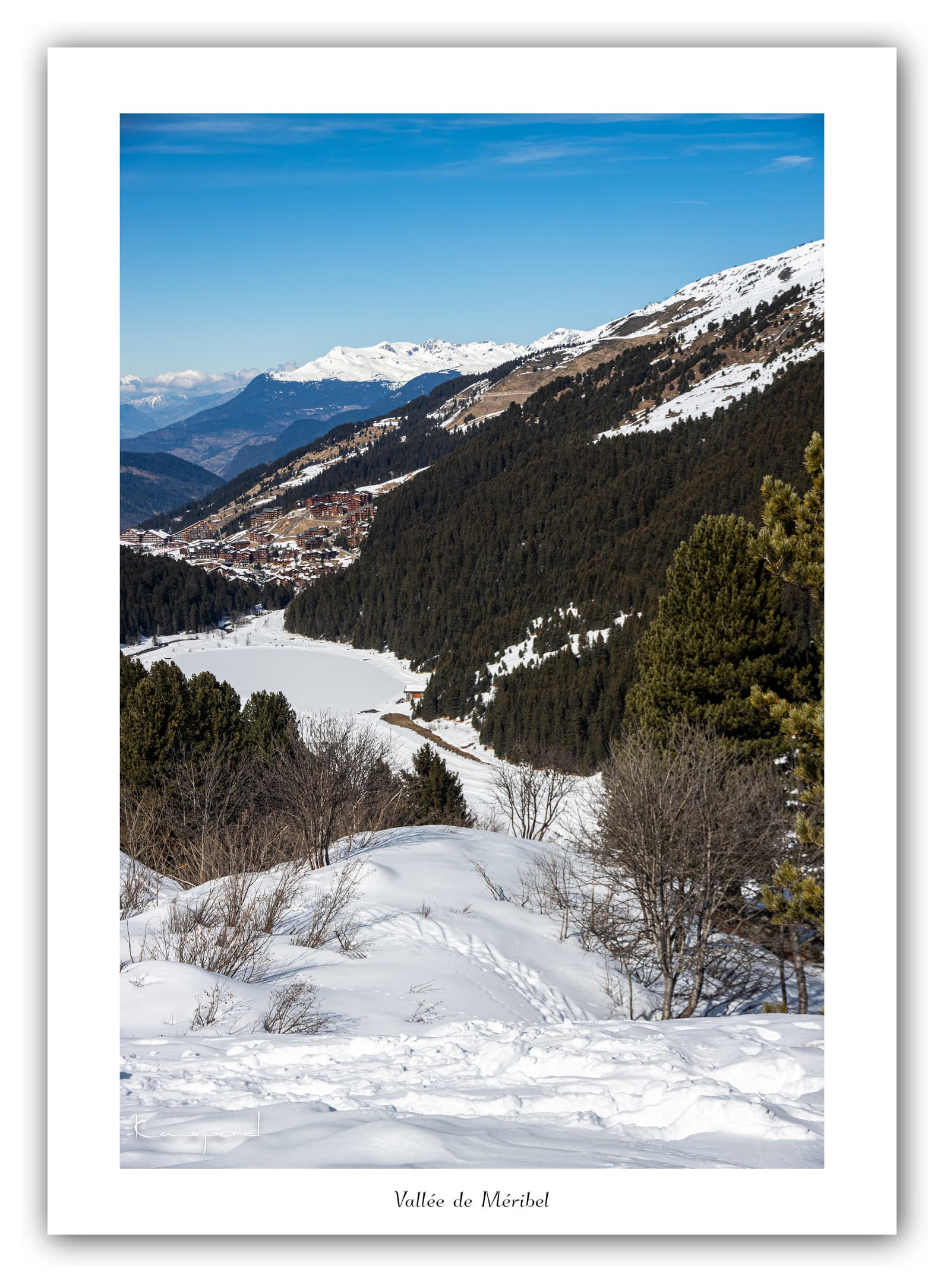 Générique Poster Vallée de Méribel (Savoie). Affiches Formats 30x40cm, 40x60 cm ou 50x70 cm. Impression sur Papier Photo. Décoration murale. Paysage. Montagne.