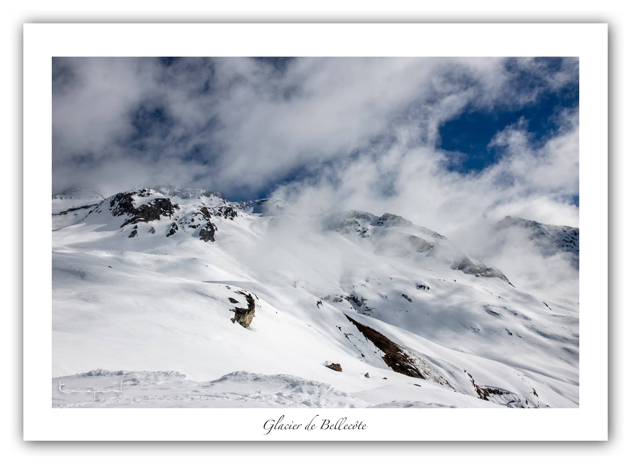 Poster Glacier de Bellecôte - Les Alpes (France). Affiches Formats 30x40 cm, 40x60 cm ou 50x70 cm. Impression sur Papier Photo. Décoration murale. Paysage. Montagne.