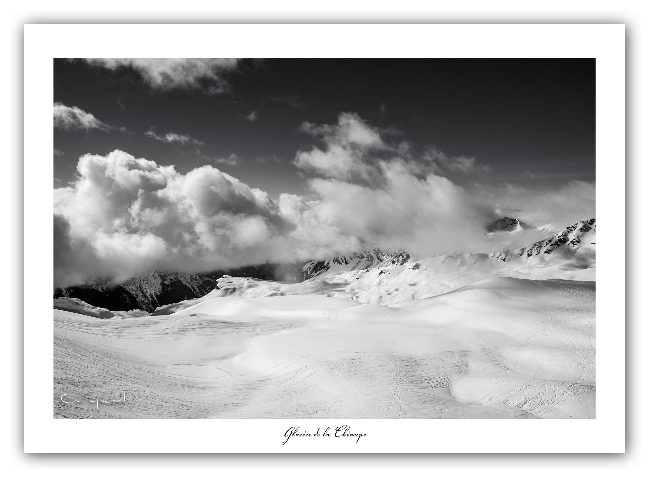 Poster Glacier de la Chiaupe - Les Alpes (France). Affiches Formats 30x40 cm, 40x60 cm ou 50x70 cm. Impression sur Papier Photo. Décoration murale. Paysage. Montagne.
