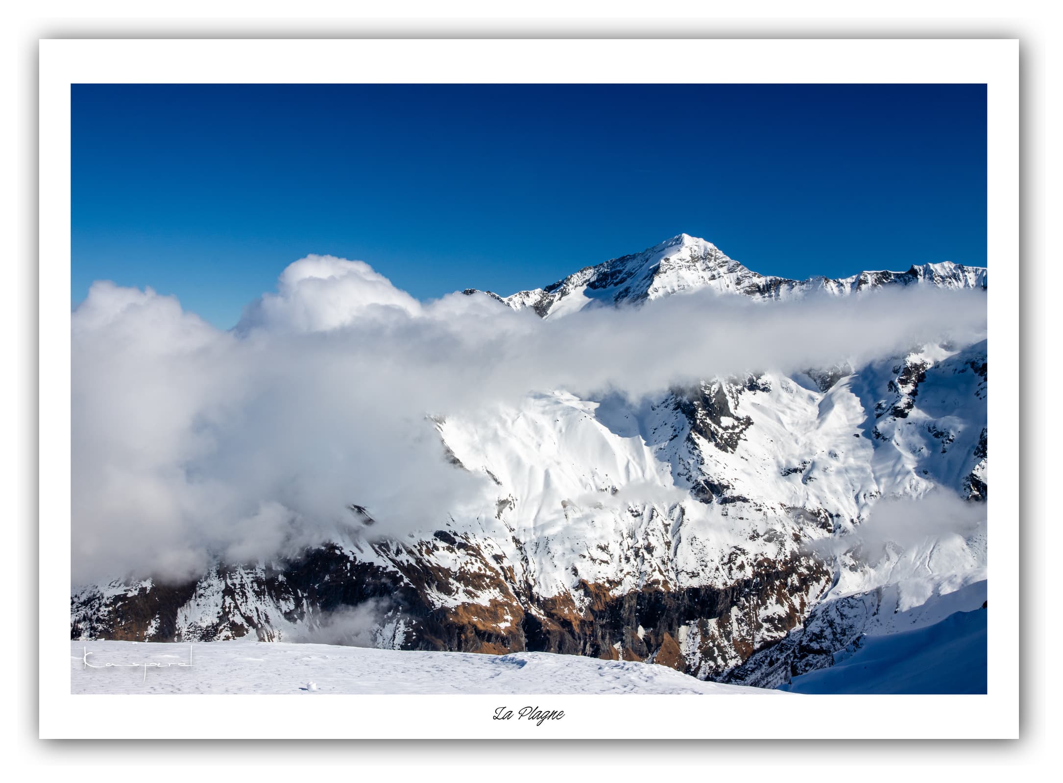 Poster La Plagne - Les Alpes (France). Affiches Formats 30x40 cm, 40x60 cm ou 50x70 cm. Impression sur Papier Photo. Décoration murale. Paysage. Montagne.
